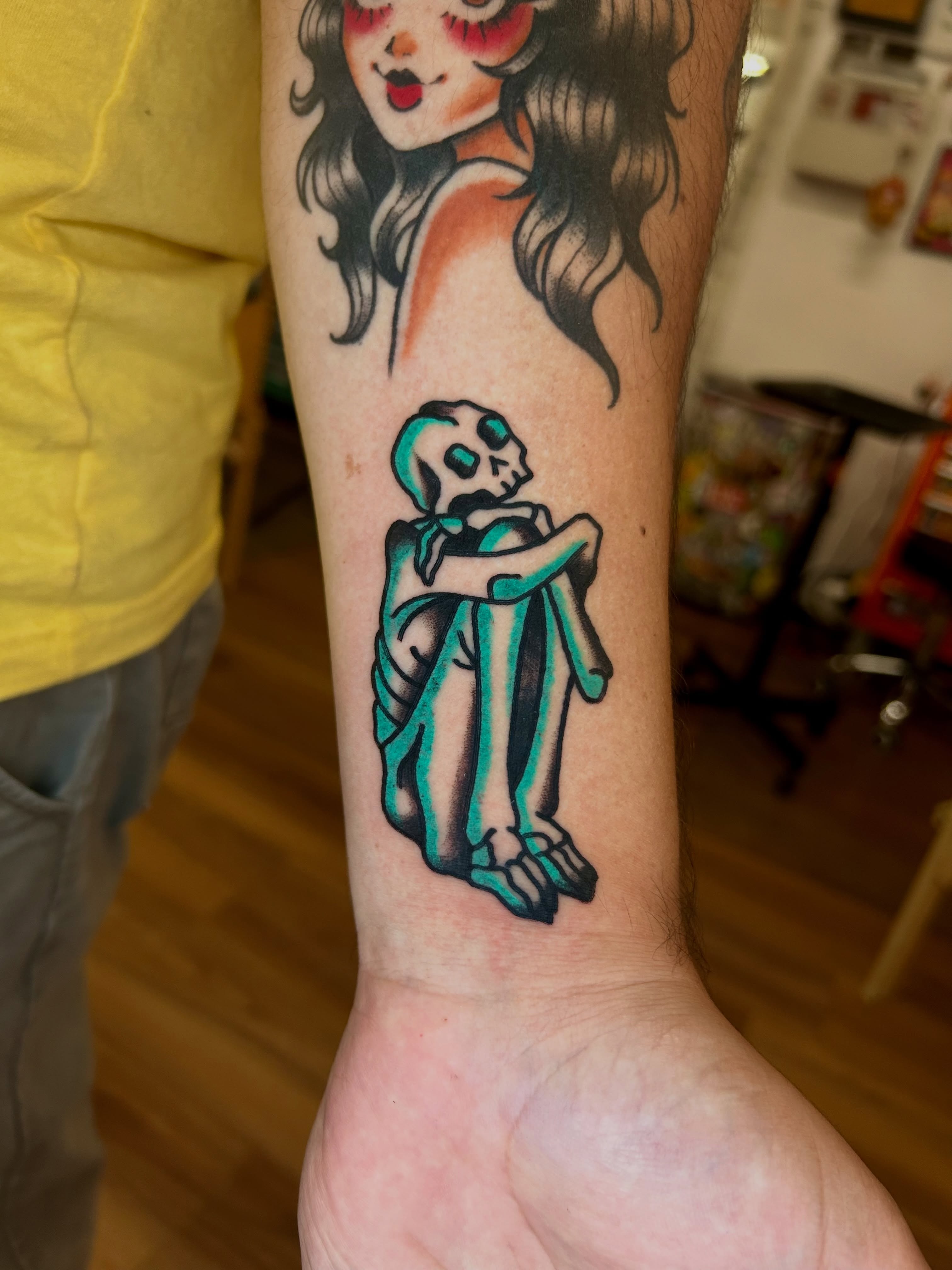 Tattoo by @iiinertia — american_traditional, dotwork