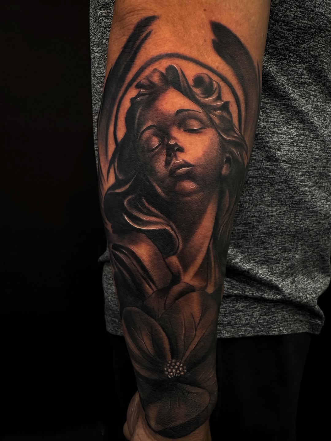 Tattoo by @psoedeathletter27 — realism, black_and_grey