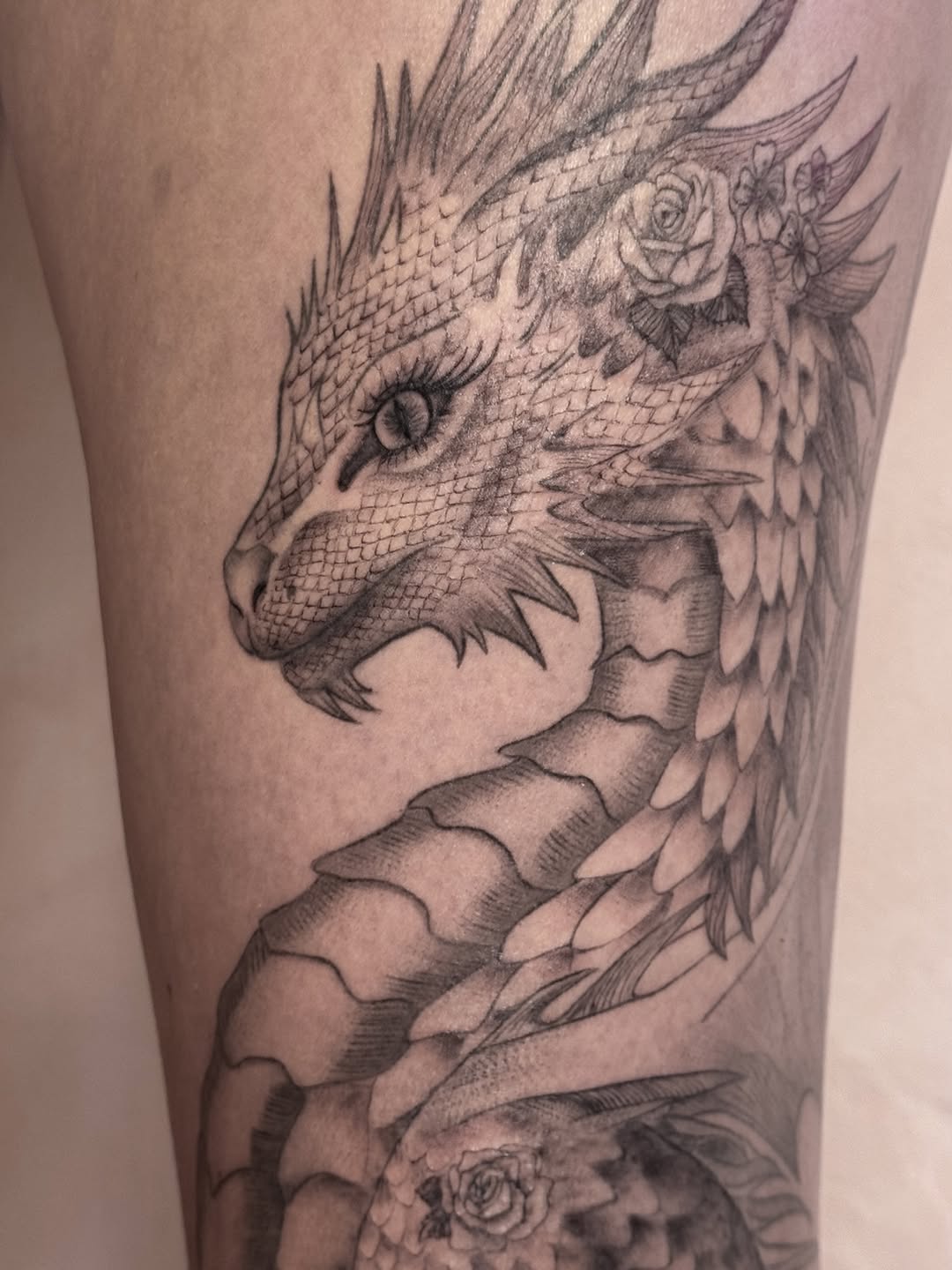 Tattoo by @alenanebotattoos — realism, black_and_grey