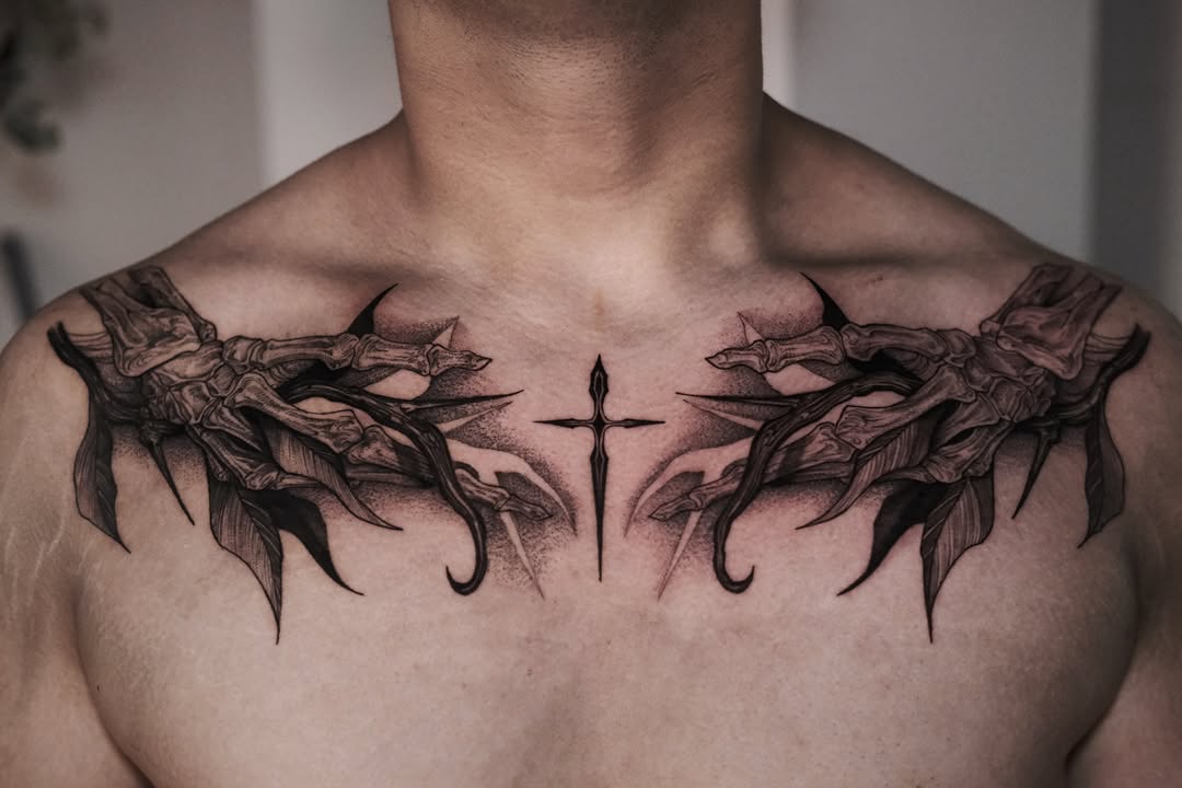 Tattoo by @tattooxklo โ black_and_grey, dark_realism