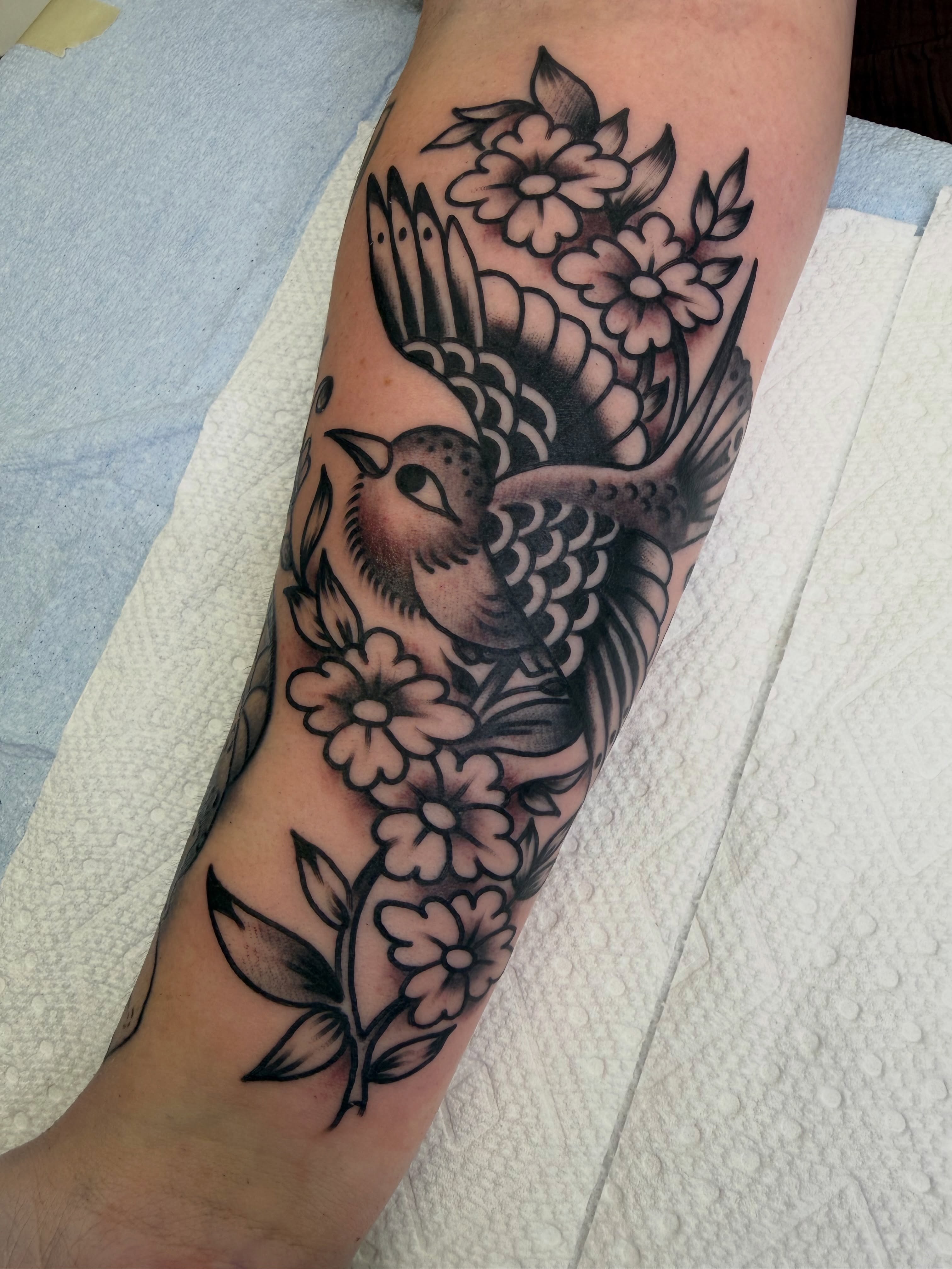 Tattoo by @morganhabe — american_traditional, black_and_grey
