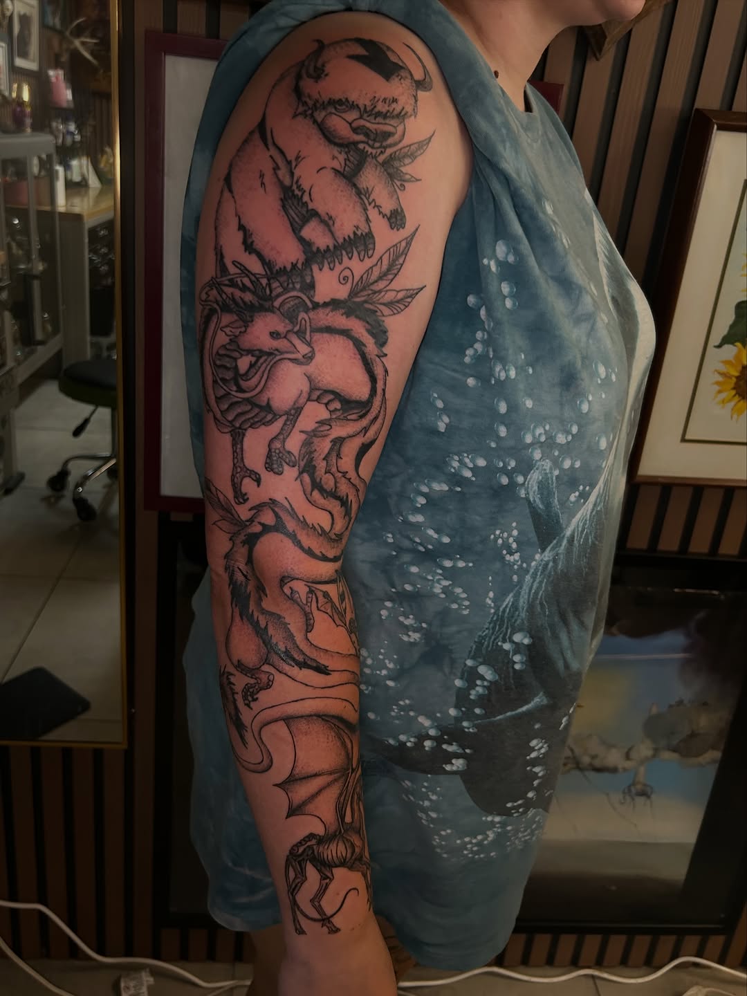 Tattoo by @torreyinks — illustrative, black_and_grey