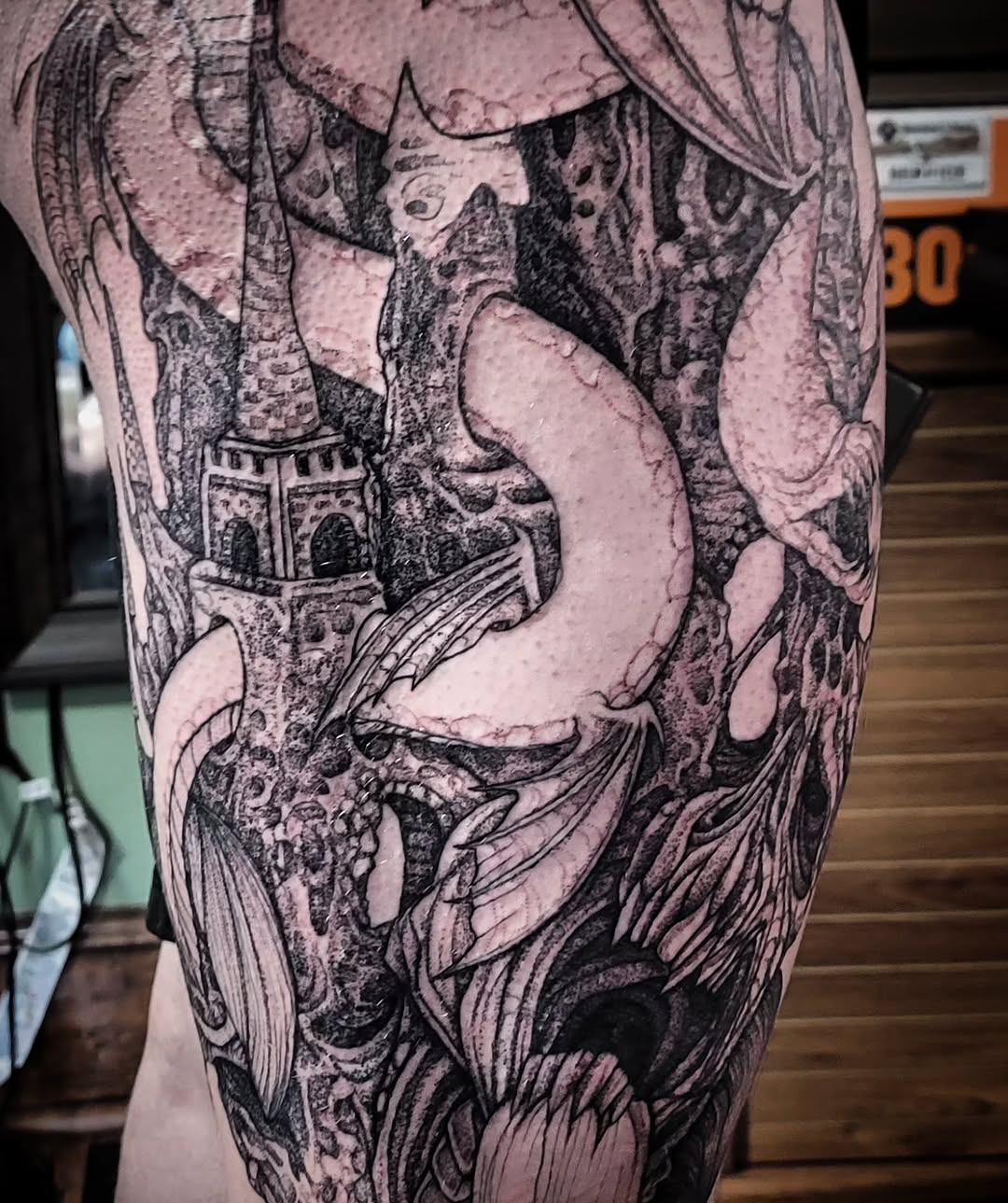 Tattoo by @el_tejon โ dark_realism, black_and_grey