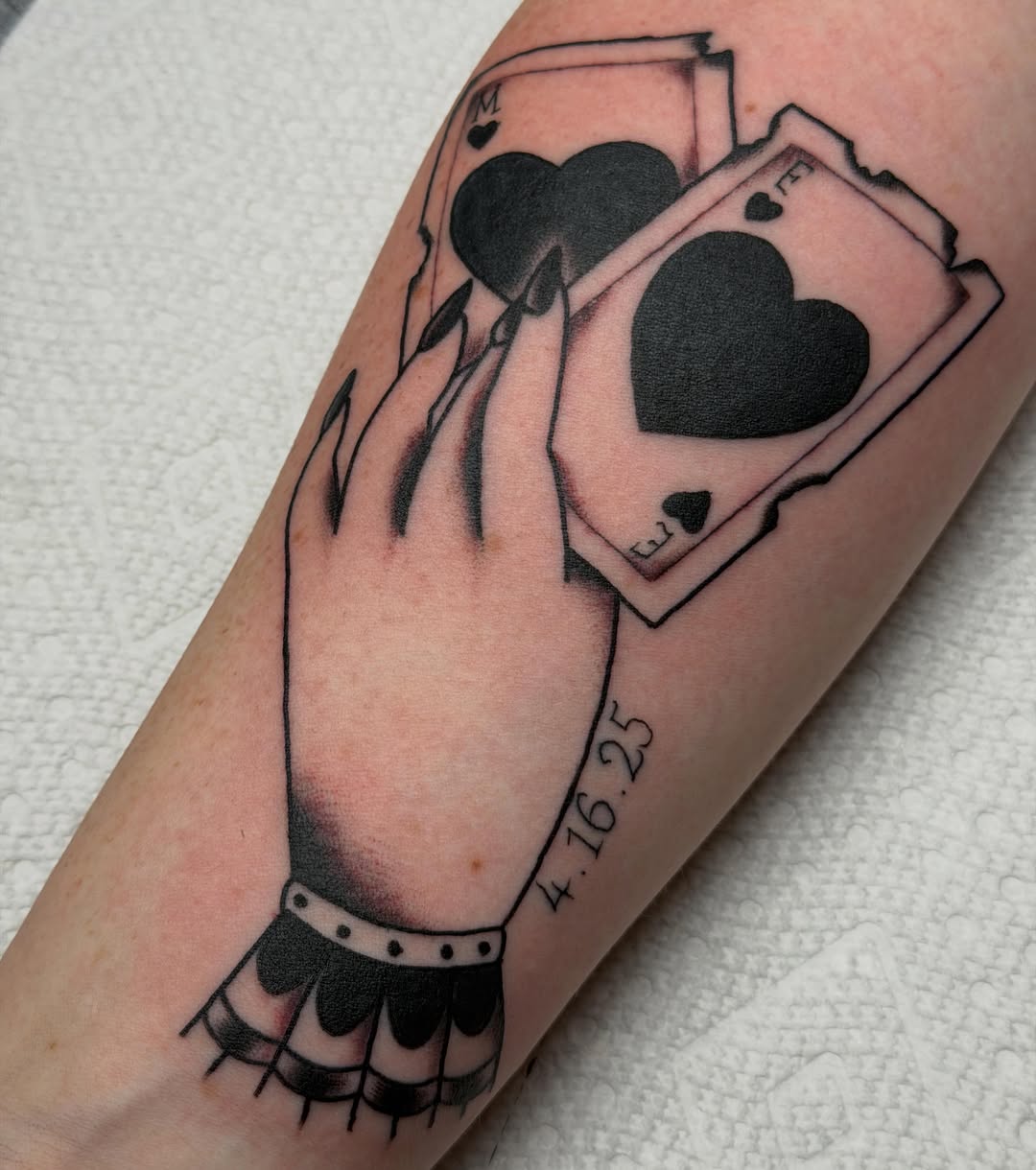Tattoo by @aprilflowerstattoo โ american_traditional, lettering_script