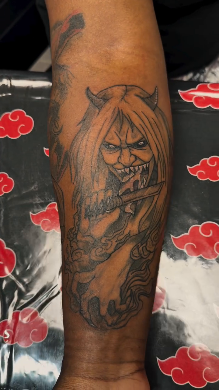 Tattoo by @inkatsuki_tattoos — japanese_irezumi, black_and_grey