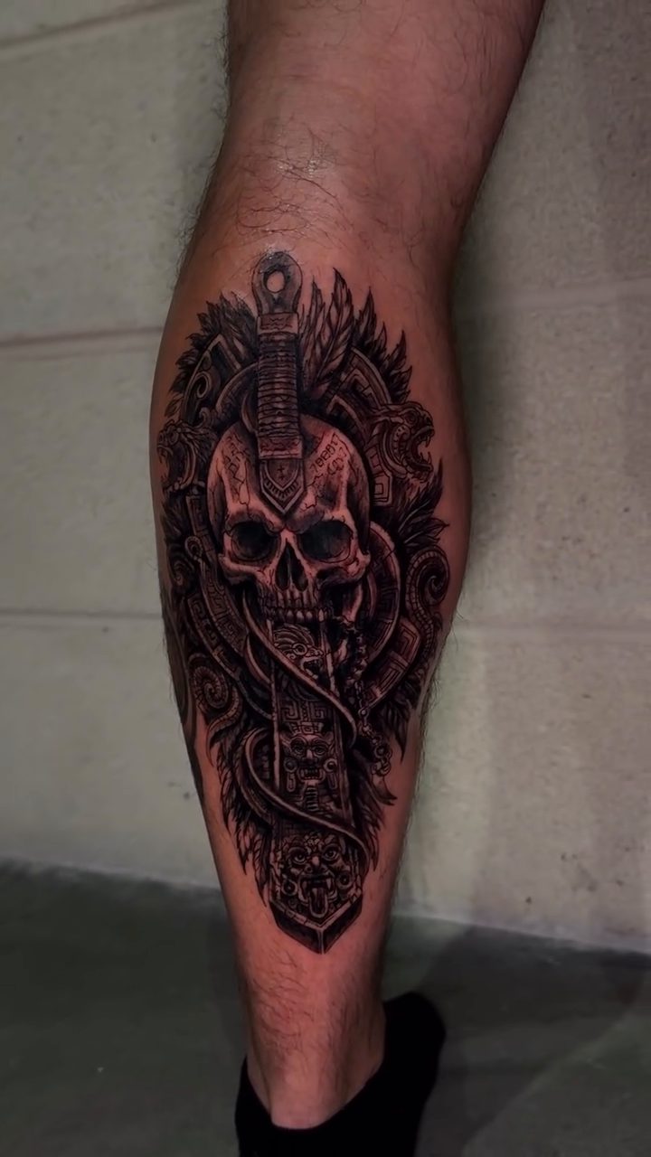 Tattoo by @dramazink — dark_realism, black_and_grey