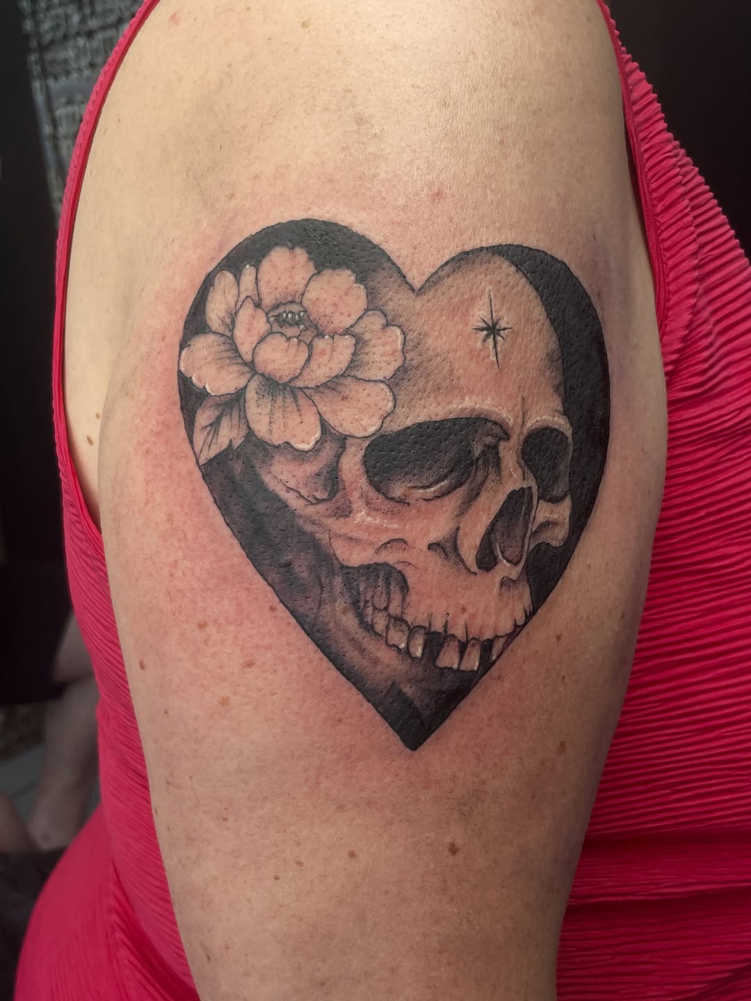 Tattoo by @amber_noir_tattoo — realism, black_and_grey