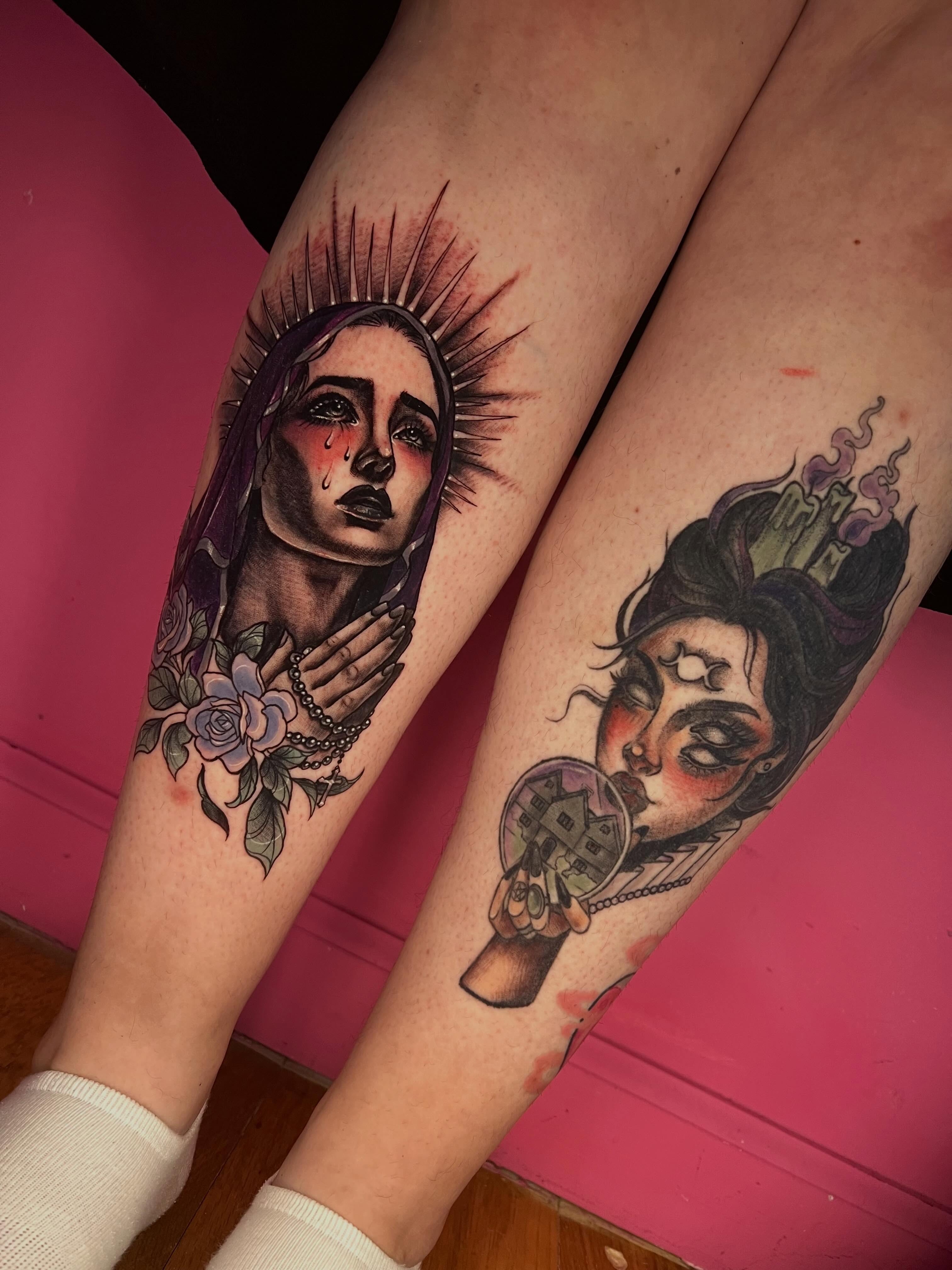 Tattoo by @jesvalentinetattoos — american_traditional, dark_realism