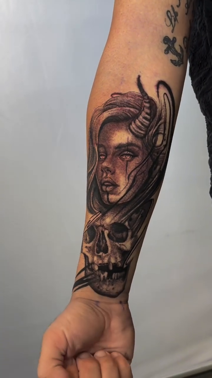 Tattoo by @absolute_culturemx — dark_realism, black_and_grey