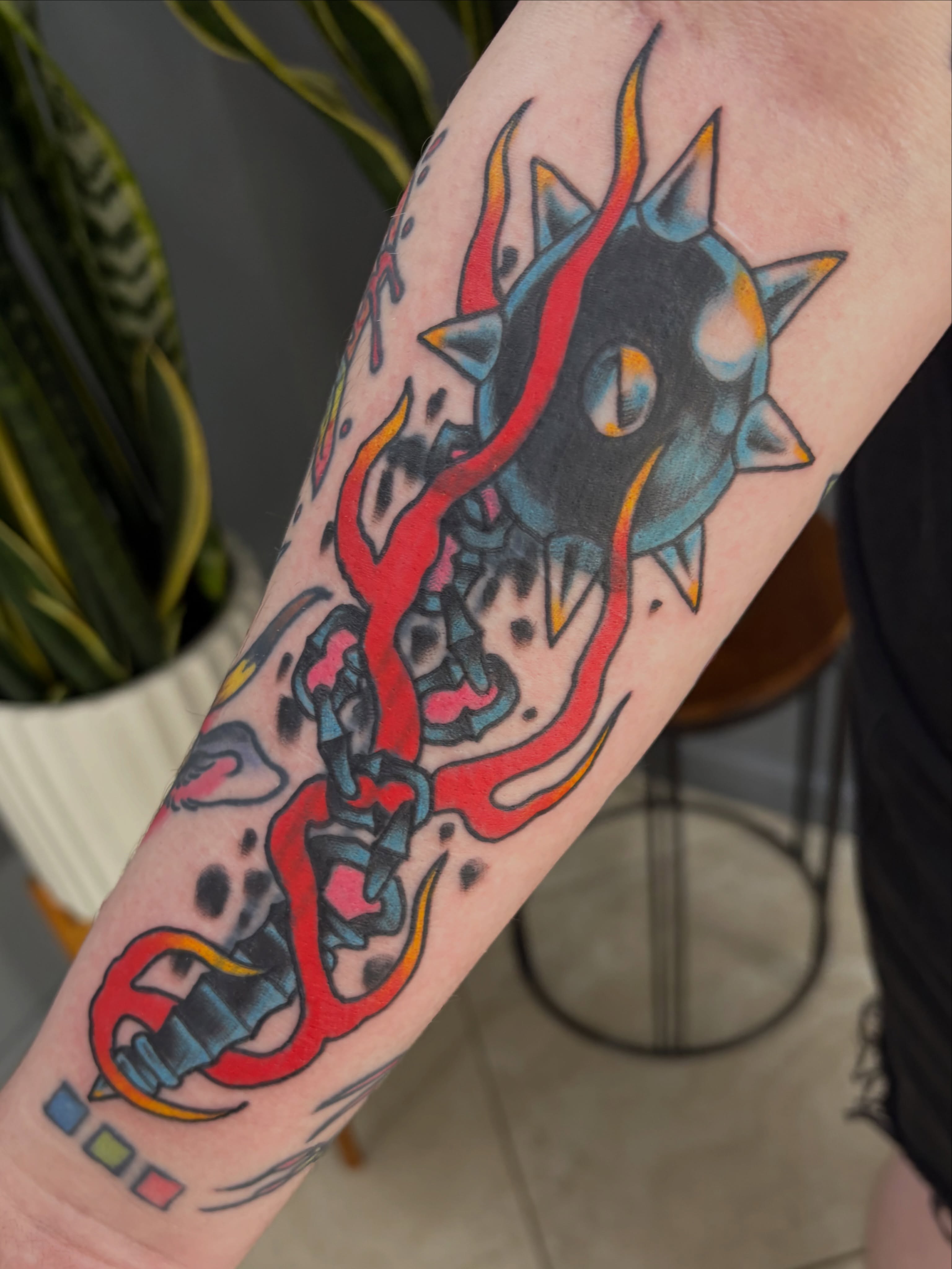 Tattoo by @garrettxjerome — american_traditional, trash_polka