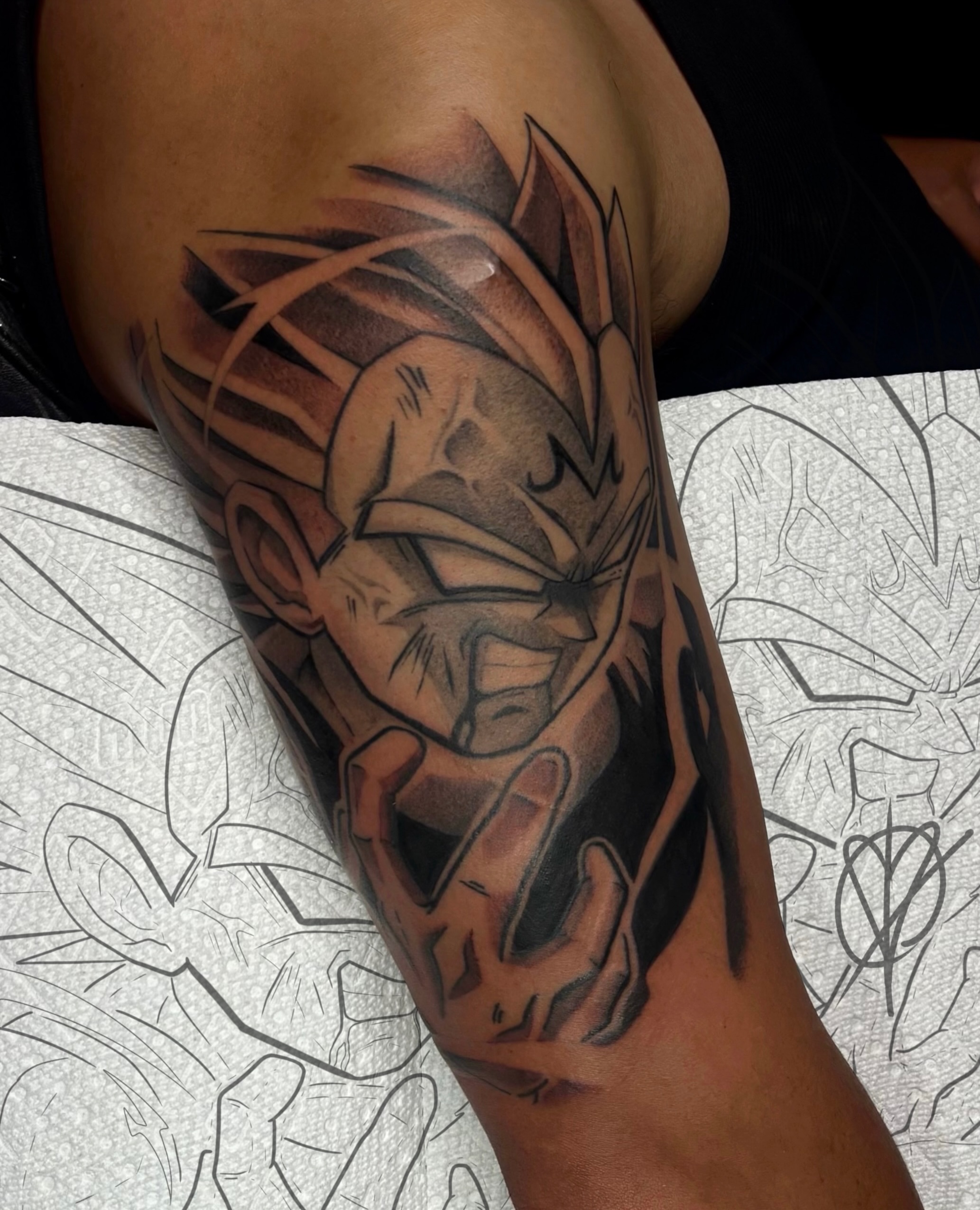 Dragon ball character anime tattoo on the forearm by aleah 🌙