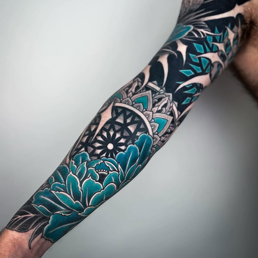 Tattoo by @ariesrhysing — geometric, blackwork
