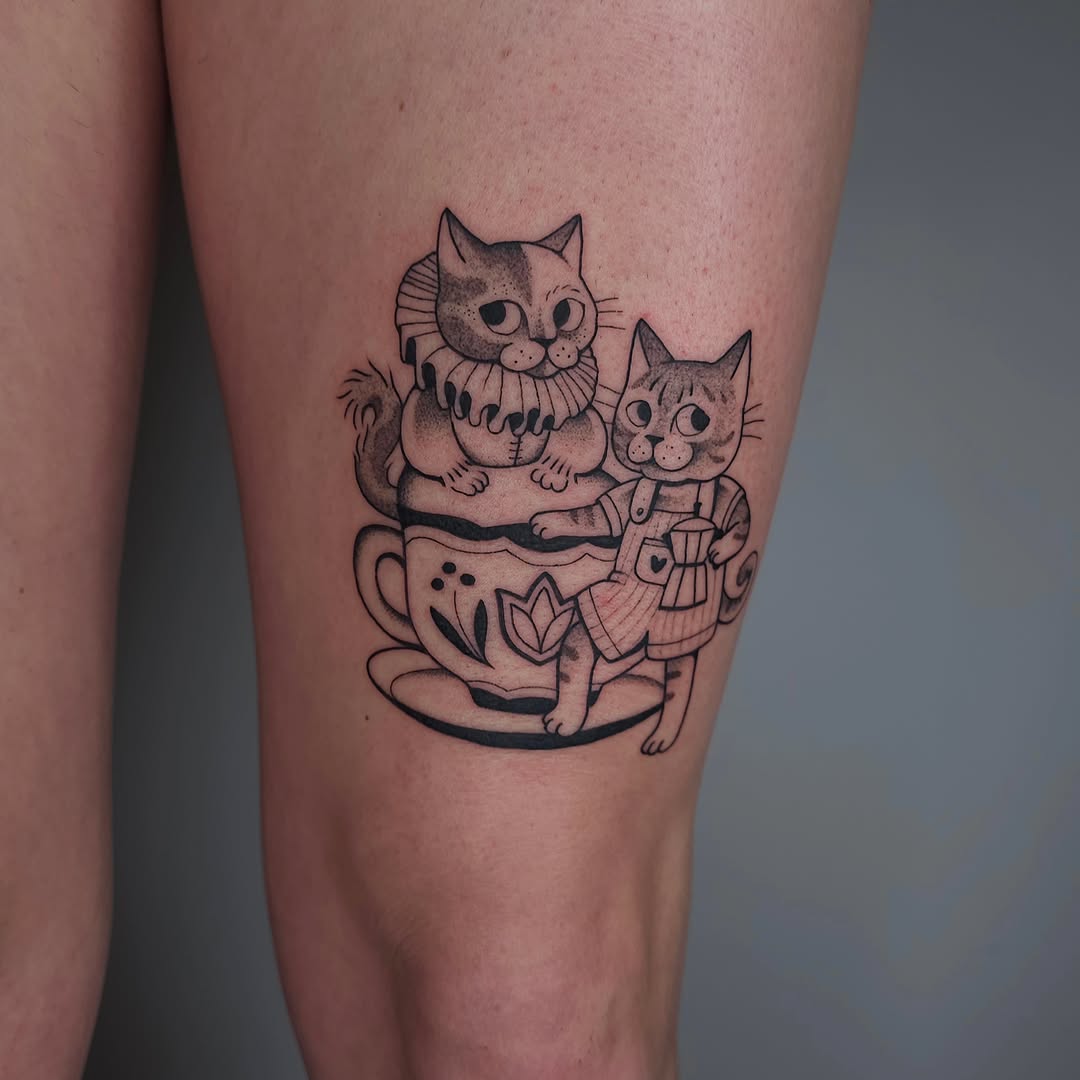 Tattoo by @hey.julieanne — black_and_grey, dotwork