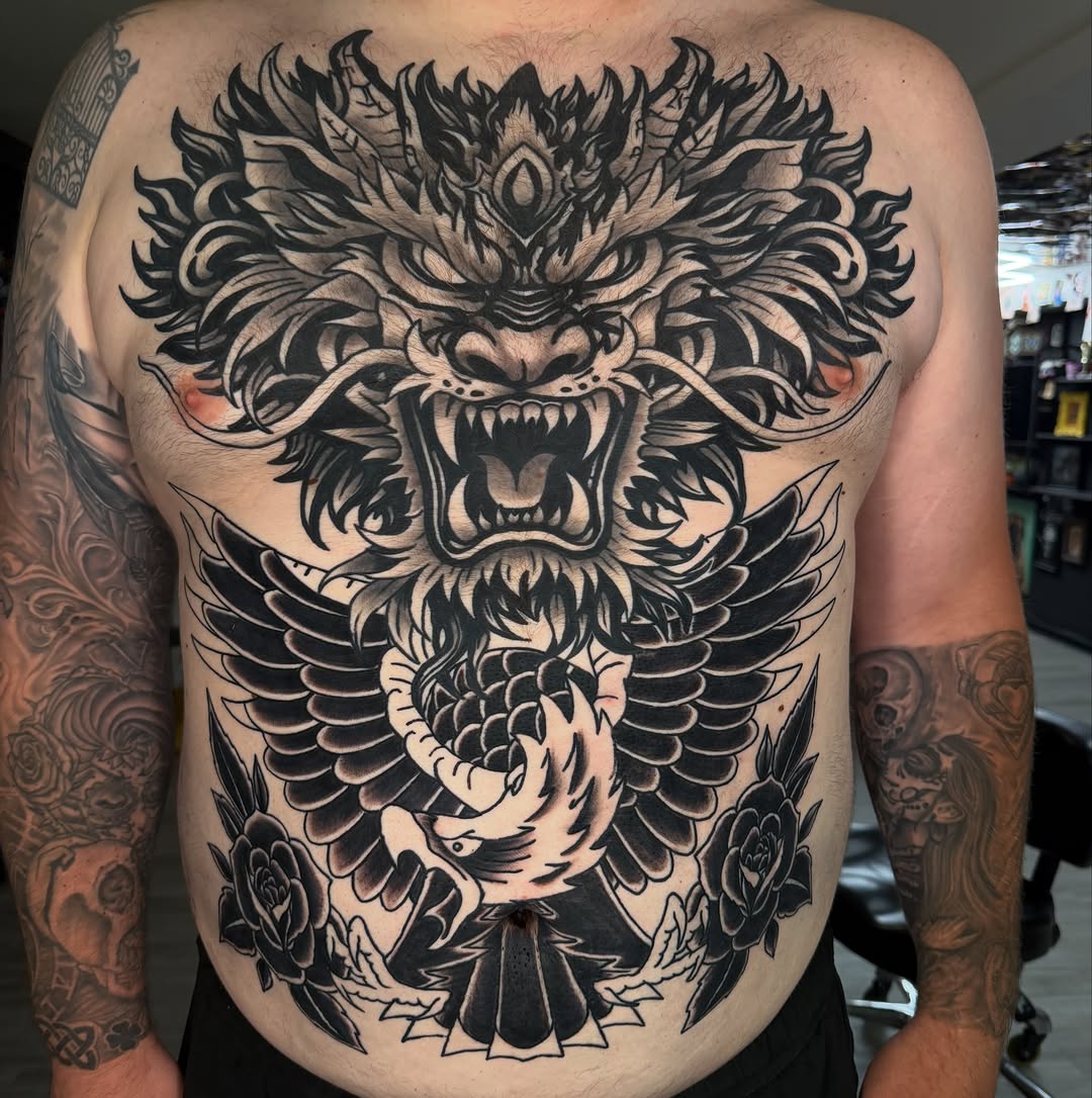 Tattoo by @subhumanninja — japanese_irezumi, blackwork