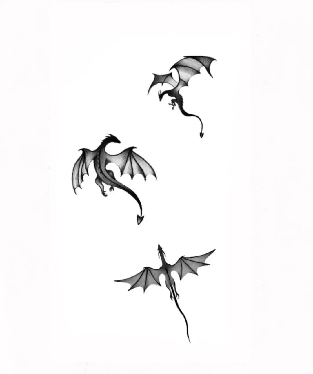 Dragons black and grey tattoo by DGzinn