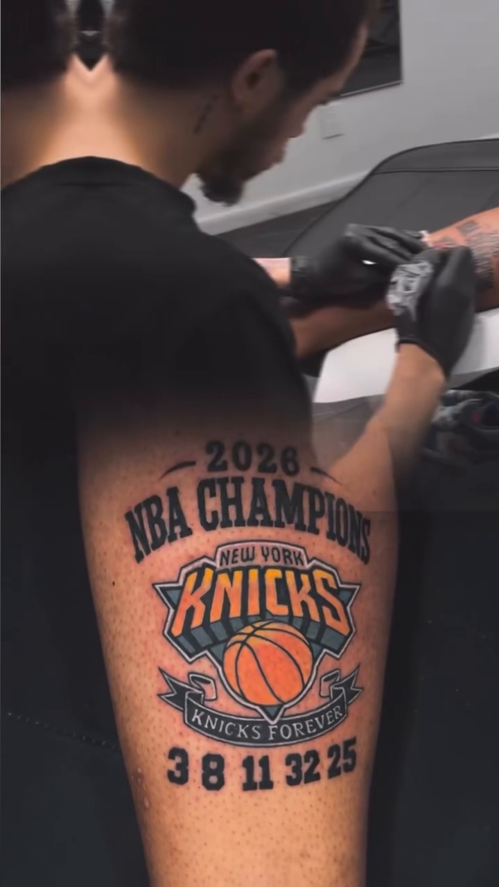 New York Knicks NBA Championship tattoo tattoo on the upper arm by Christhian King