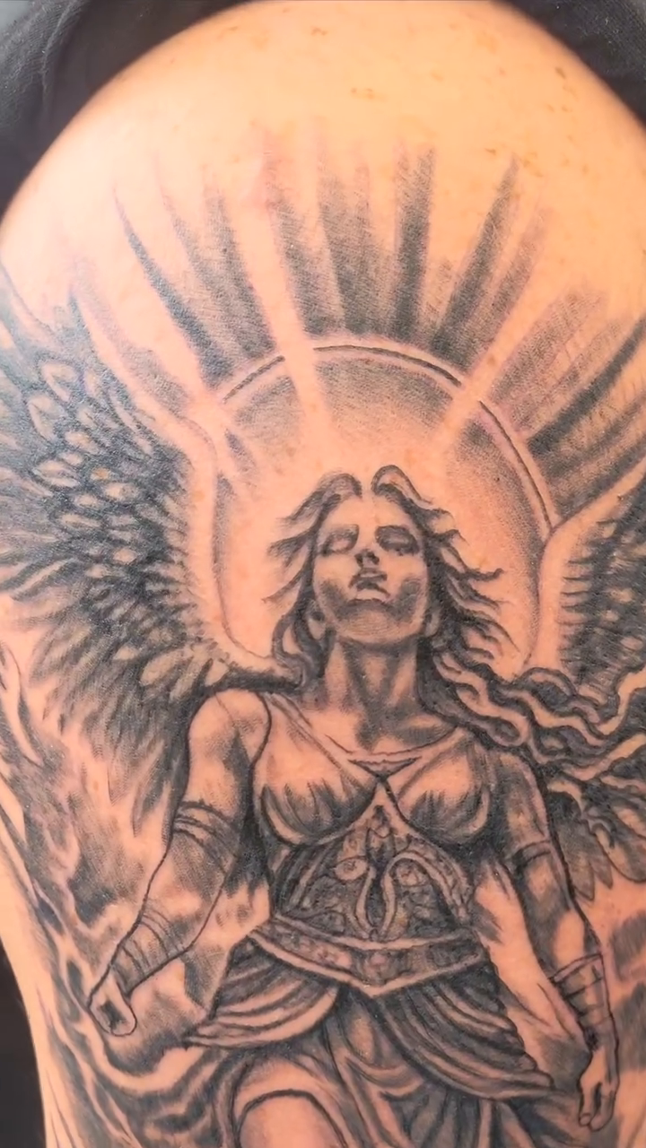 Tattoo by @d_stewart_76 — realism, black_and_grey