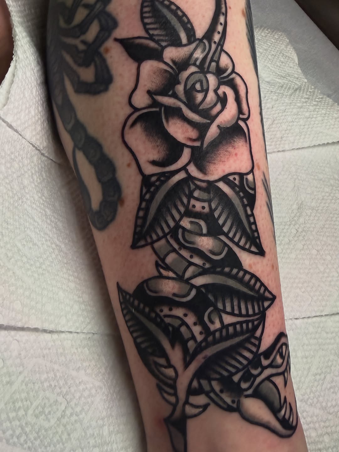 Tattoo by @steviextattoo — american_traditional, black_and_grey