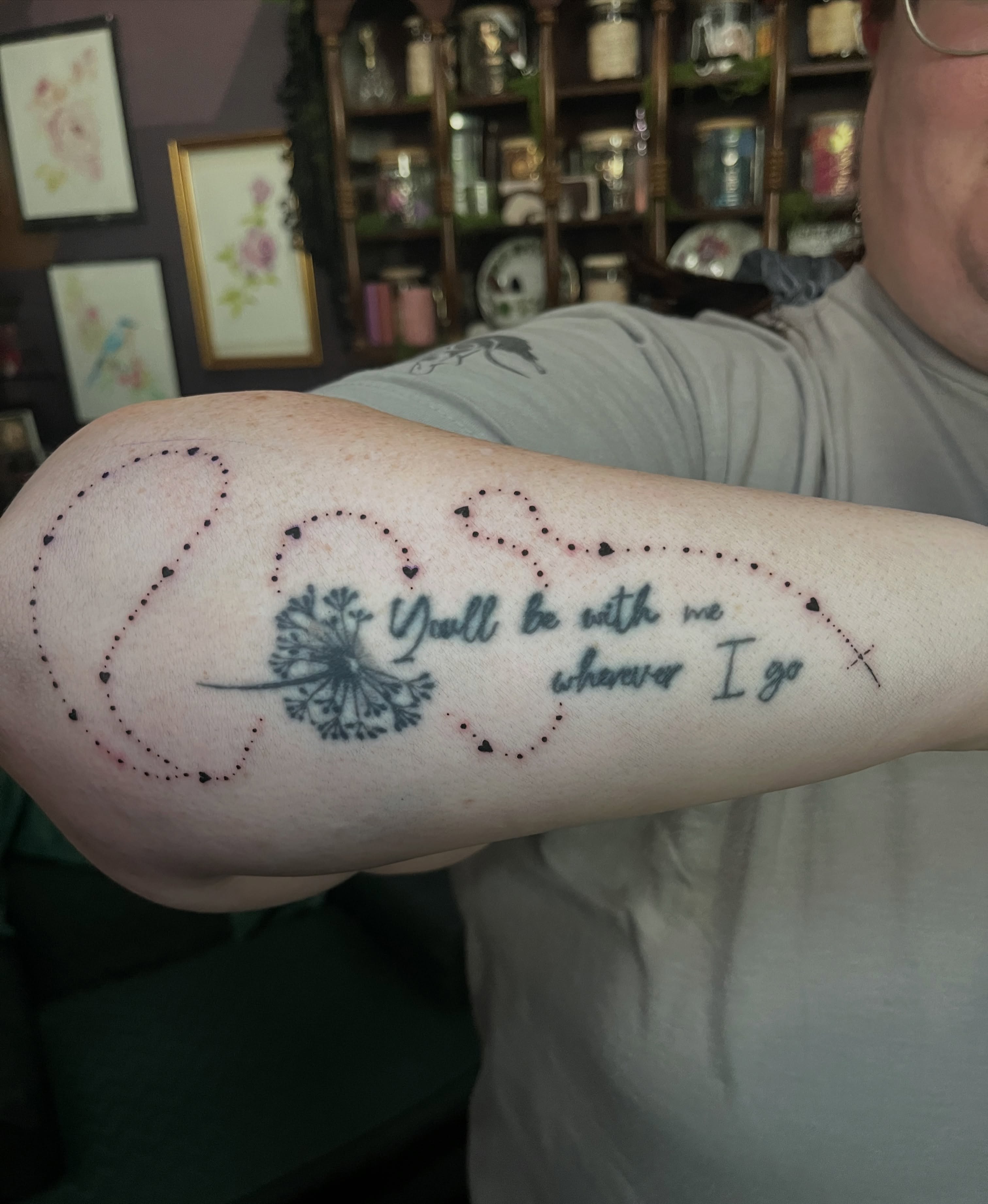 Tattoo by @opal_owl_tattoos — dotwork