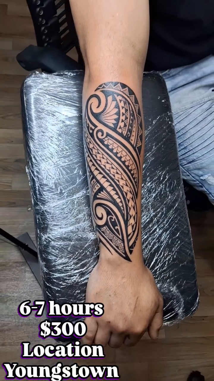 Maori tribal arm tattoo tribal tattoo on the forearm by Tanya Tattoota