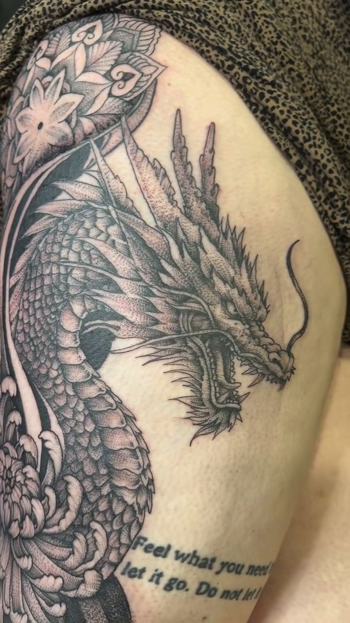 Tattoo by @davepotavin — japanese_irezumi, black_and_grey