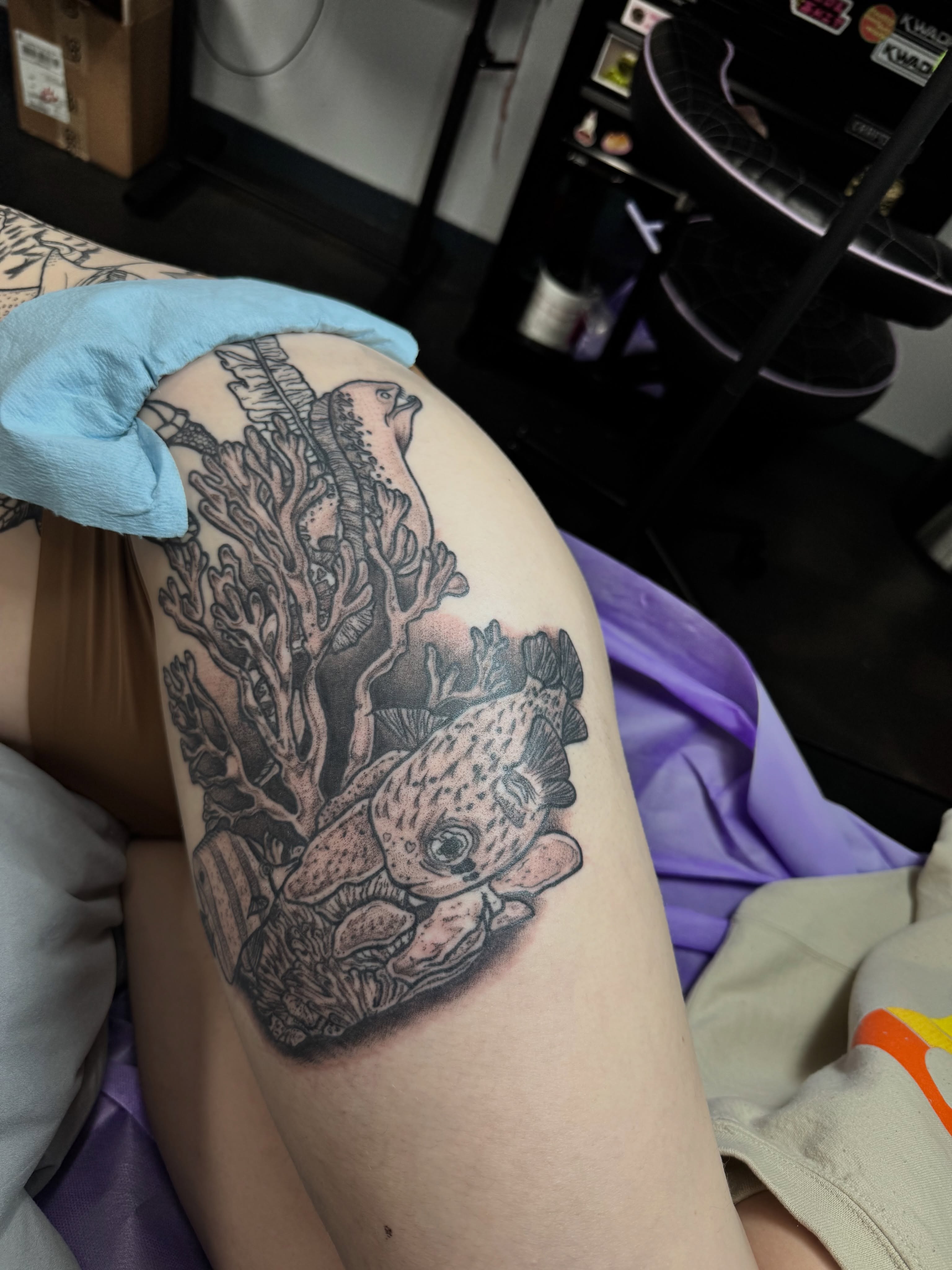 Tattoo by @feralfawntattoo — black_and_grey