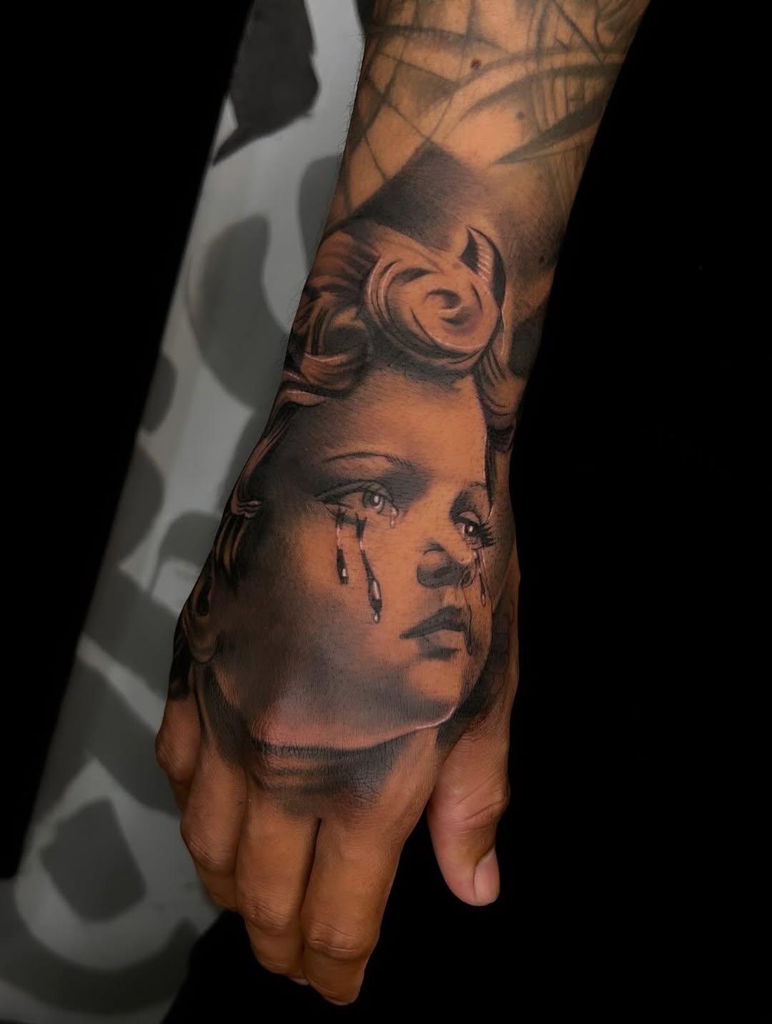 Tattoo by @jhonnye_tattoo — realism, black_and_grey