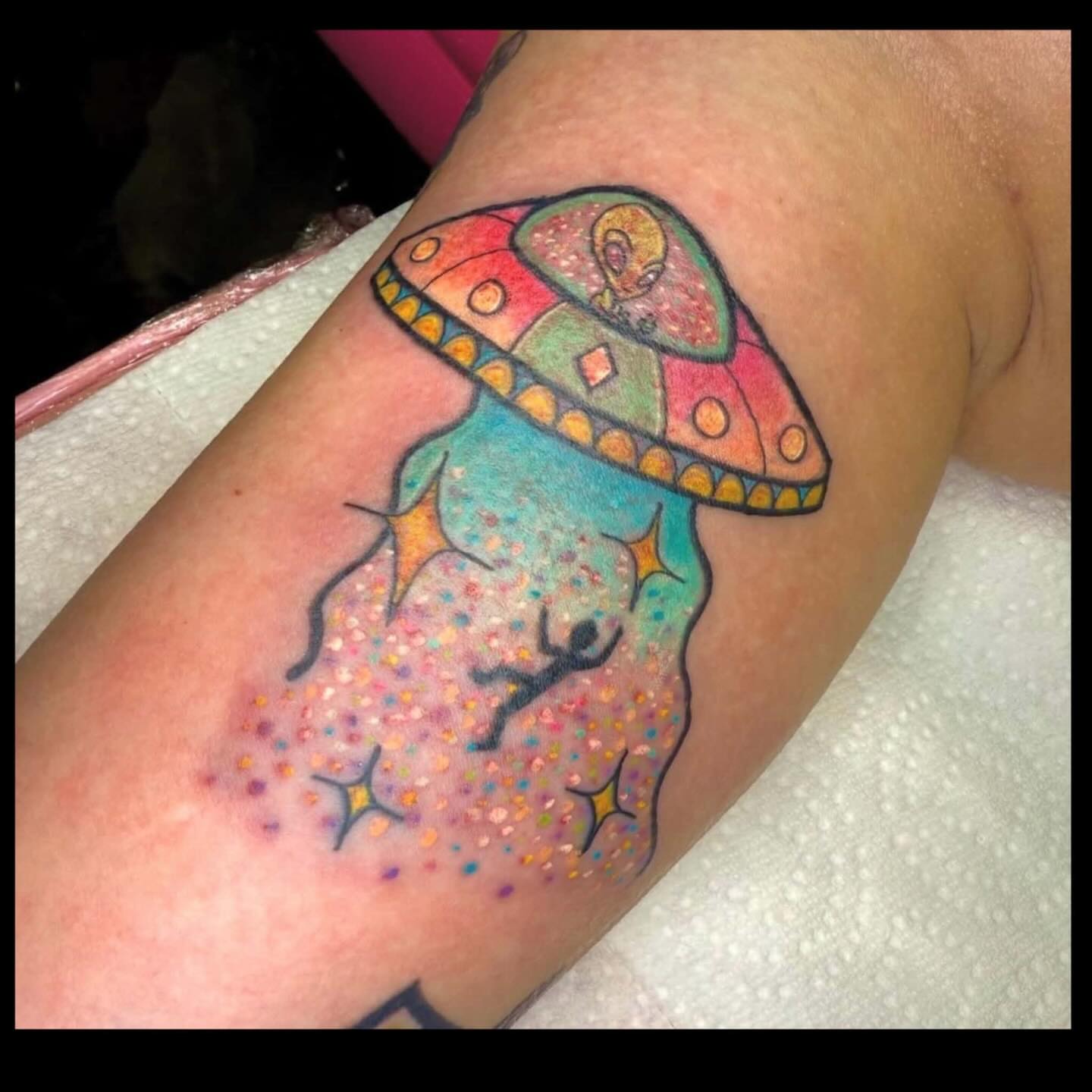 Tattoo by @lilithwhite2259 — dotwork, surrealism
