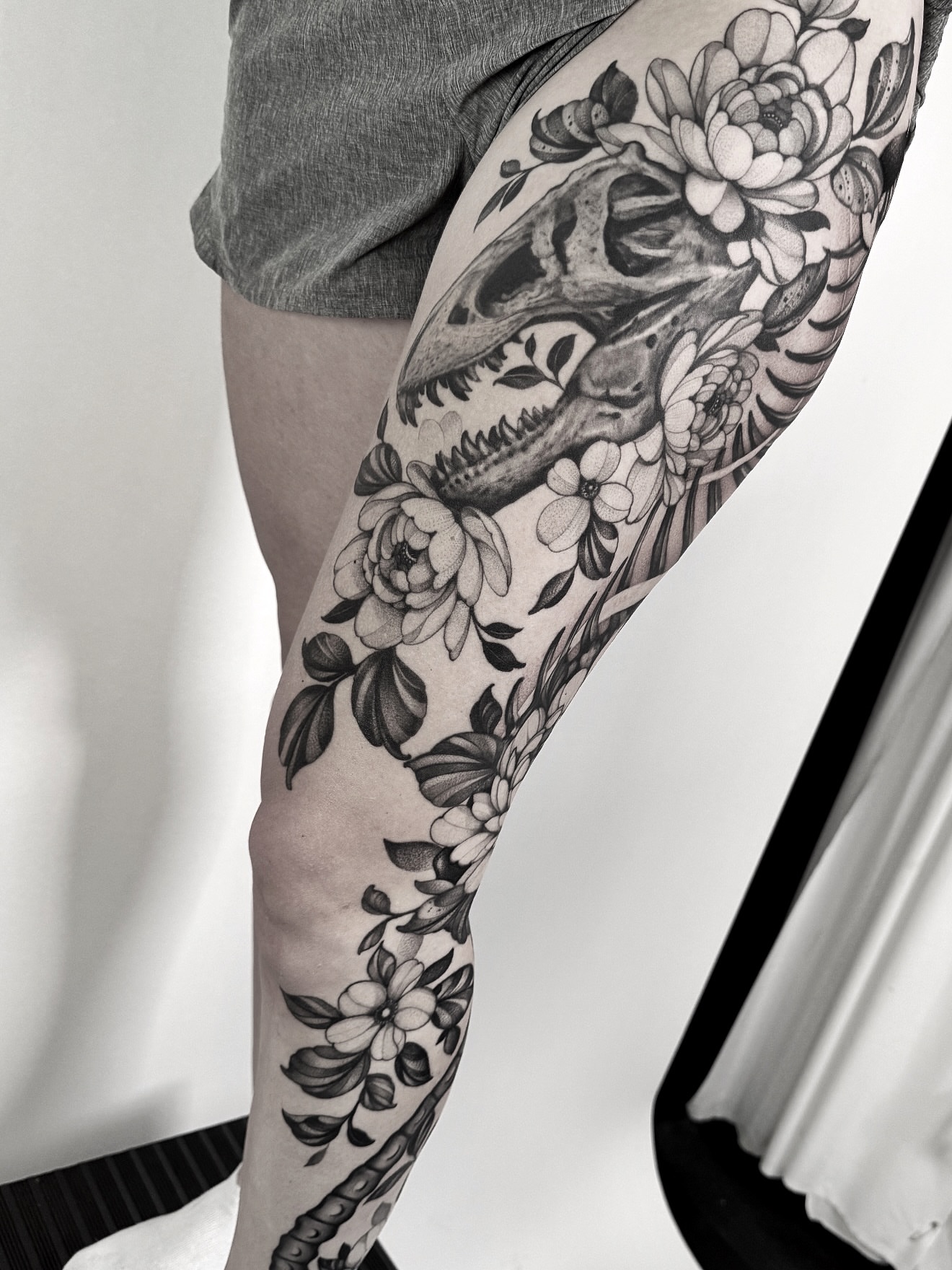 Tattoo by @ninjakixxtattoo — black_and_grey, realism