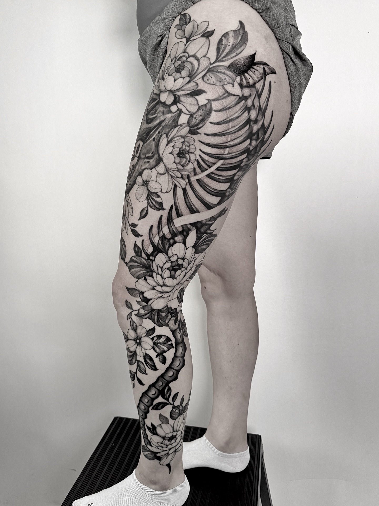 Tattoo by @ninjakixxtattoo — black_and_grey, realism