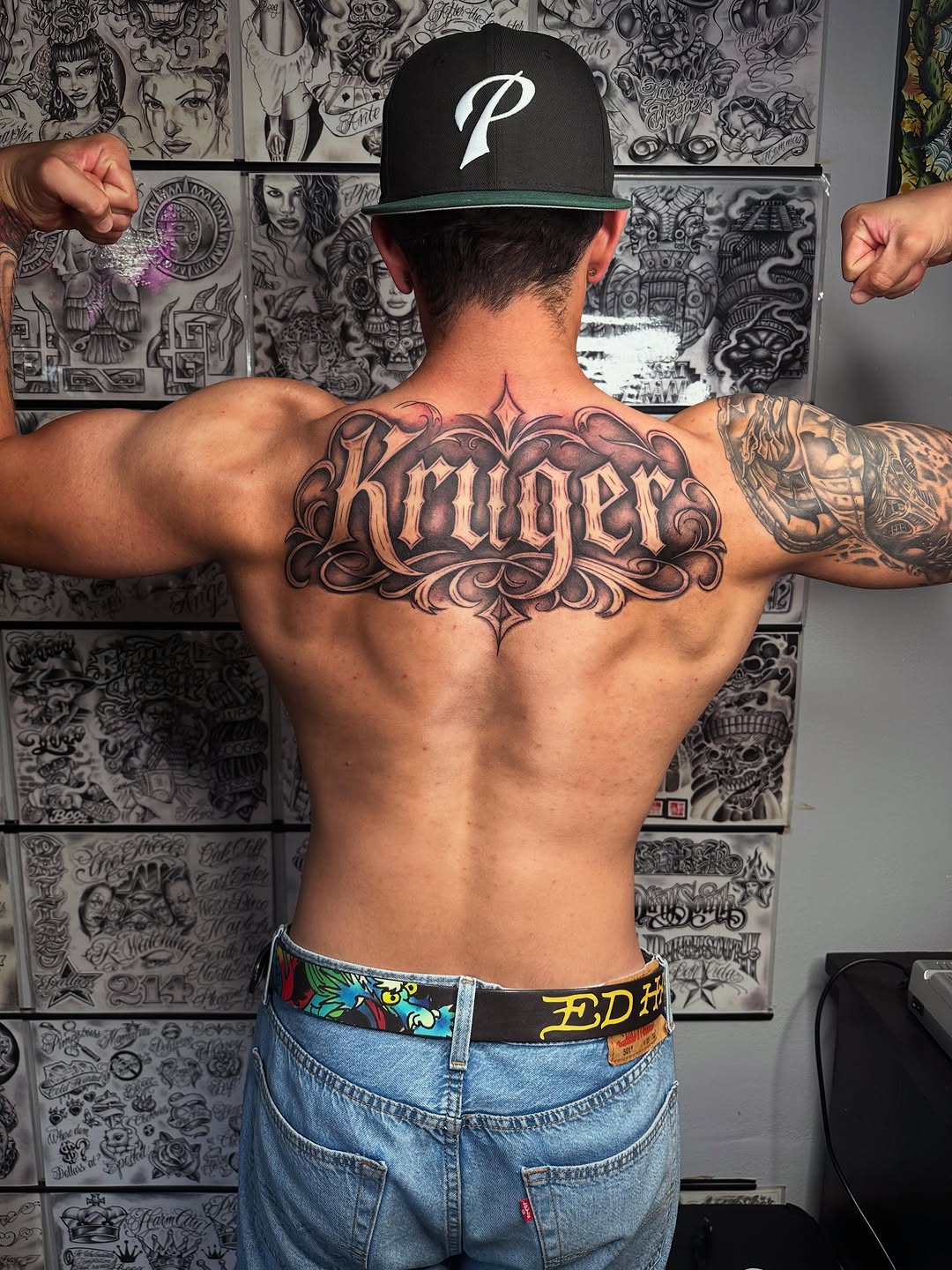 Tattoo by @inkbyhailey — lettering_script, black_and_grey