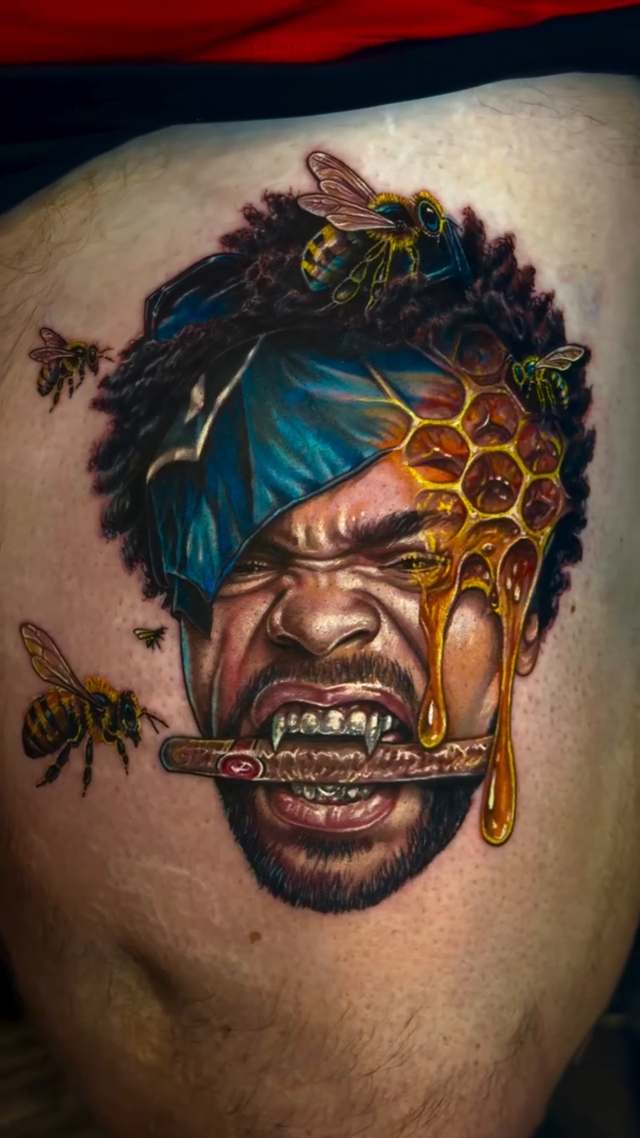 Tattoo by @jamesmoyertattoos — realism, black_and_grey