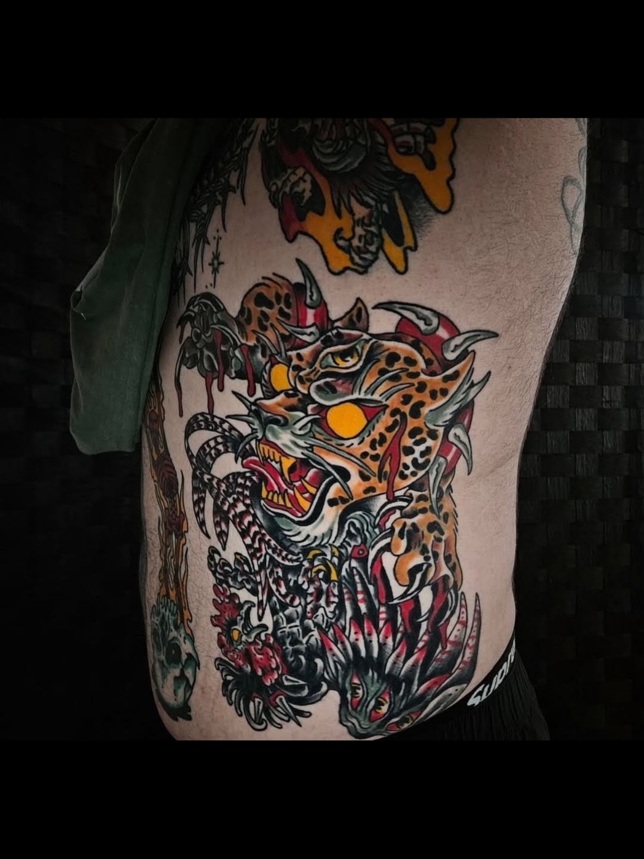 Tattoo by @celinaward — american_traditional, dotwork
