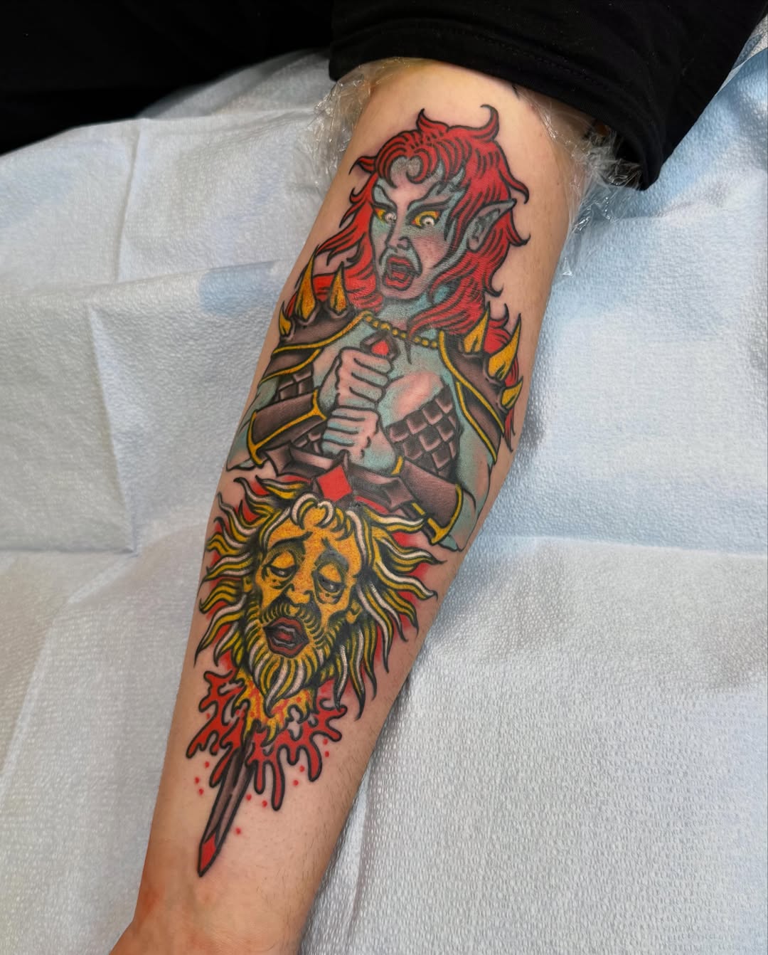 Tattoo by @crookedrain_crookedrain — american_traditional, dotwork