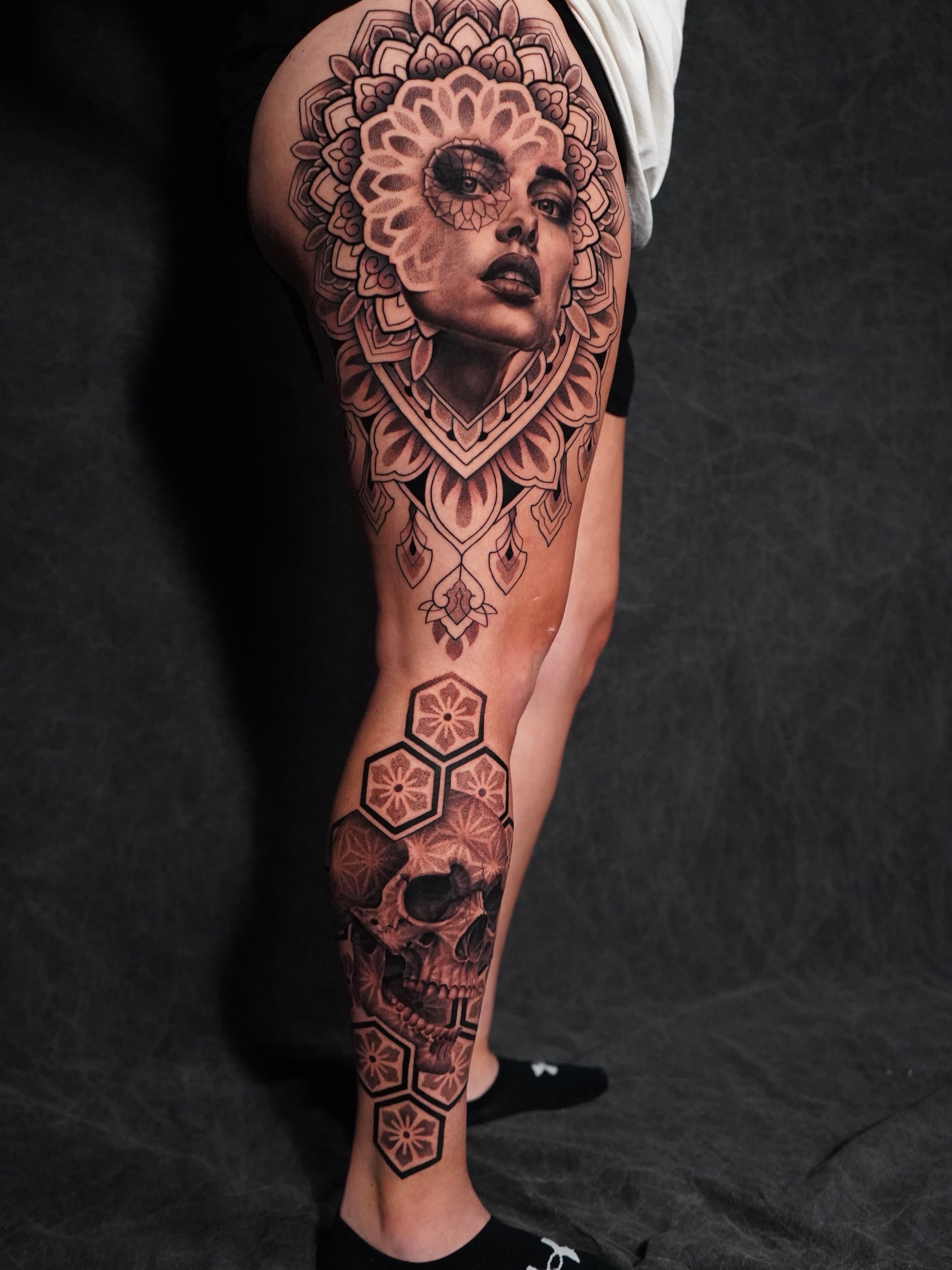 Tattoo by @jasoncalltattooer — realism, geometric
