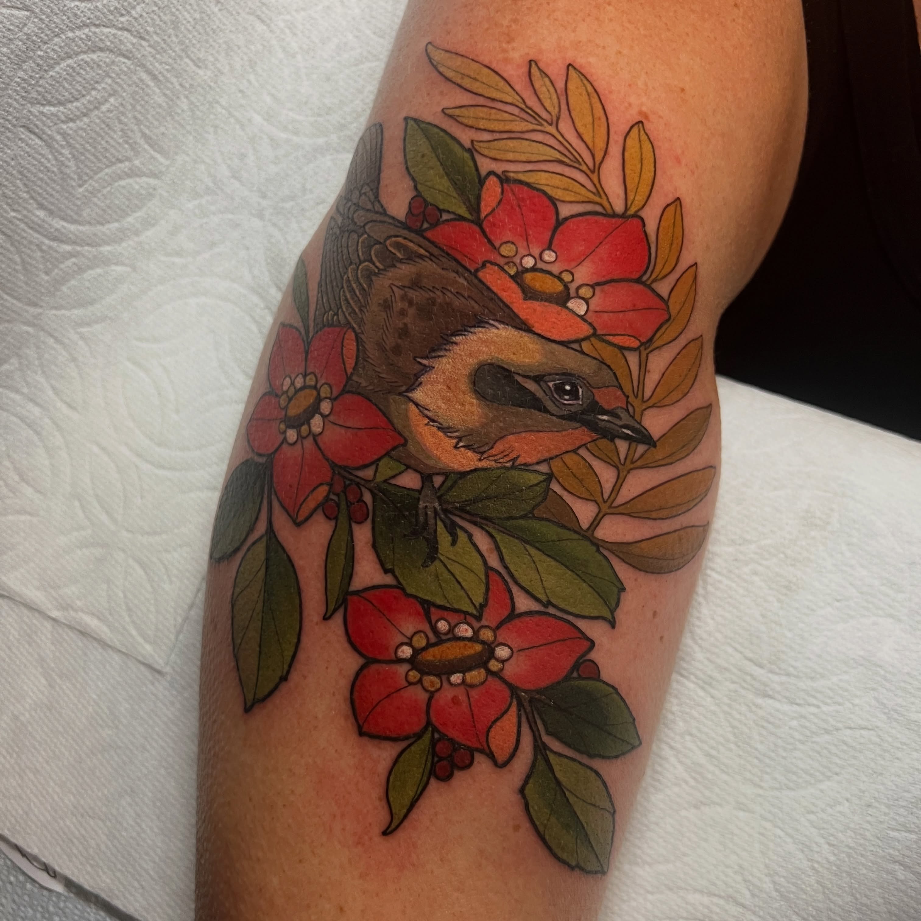 Tattoo by @rennietattoo — american_traditional, dotwork