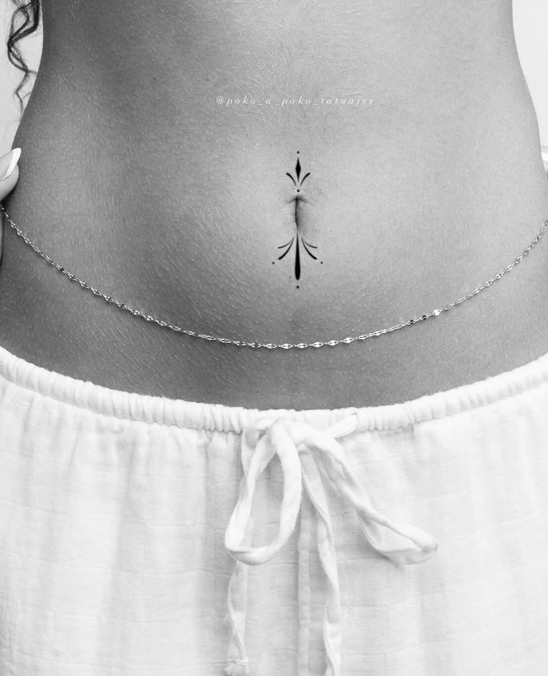 Abstract ornamental design tattoo on the torso by @ethereal.ornamentalism