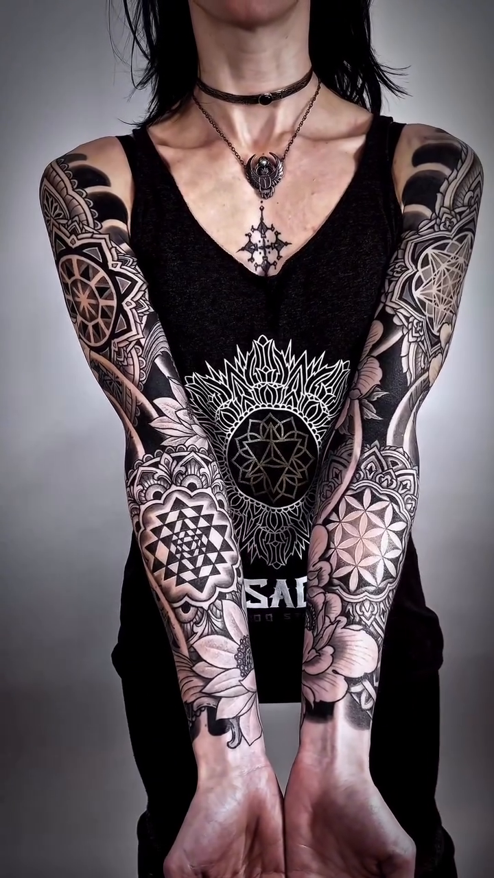 Tattoo by @ariesrhysing — geometric, blackwork