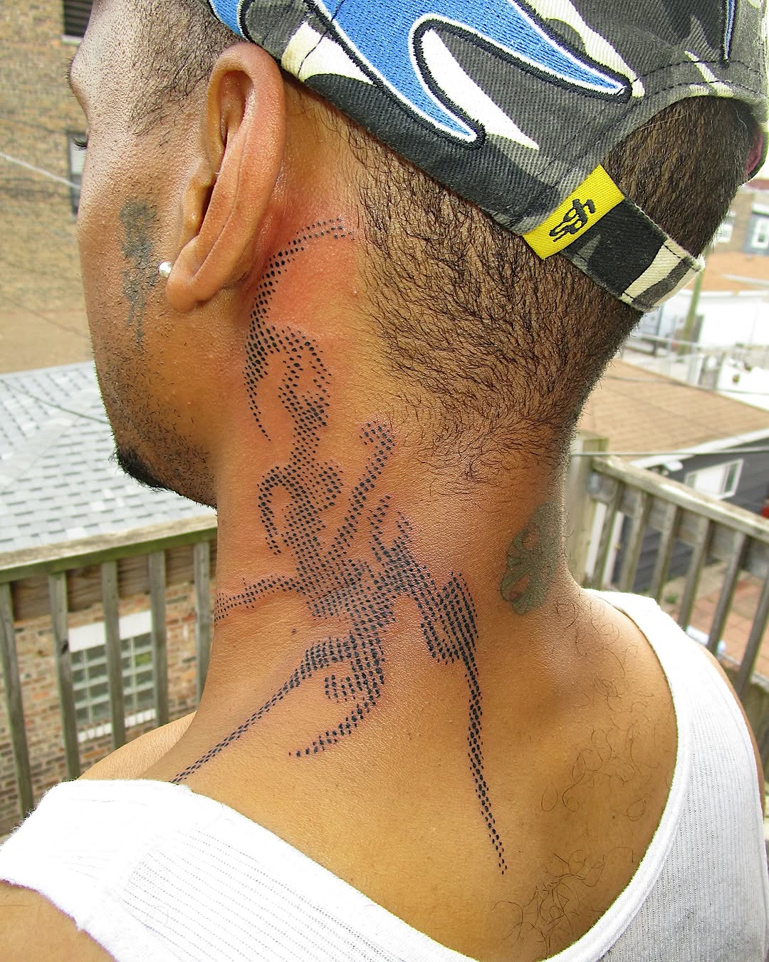 Tattoo by @sugarscab — dotwork, black_and_grey