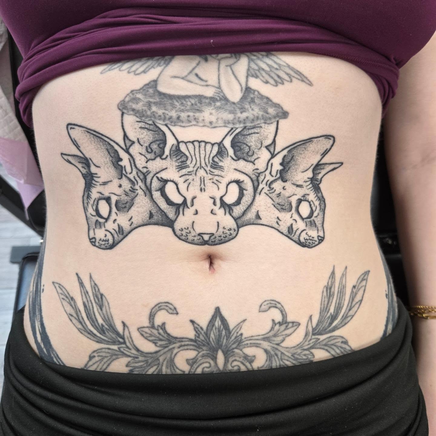 Tattoo by @babybluegotblues — dotwork, black_and_grey