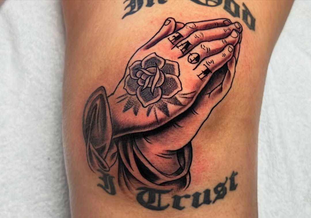 Tattoo by @ericzuluart — black_and_grey, lettering_script