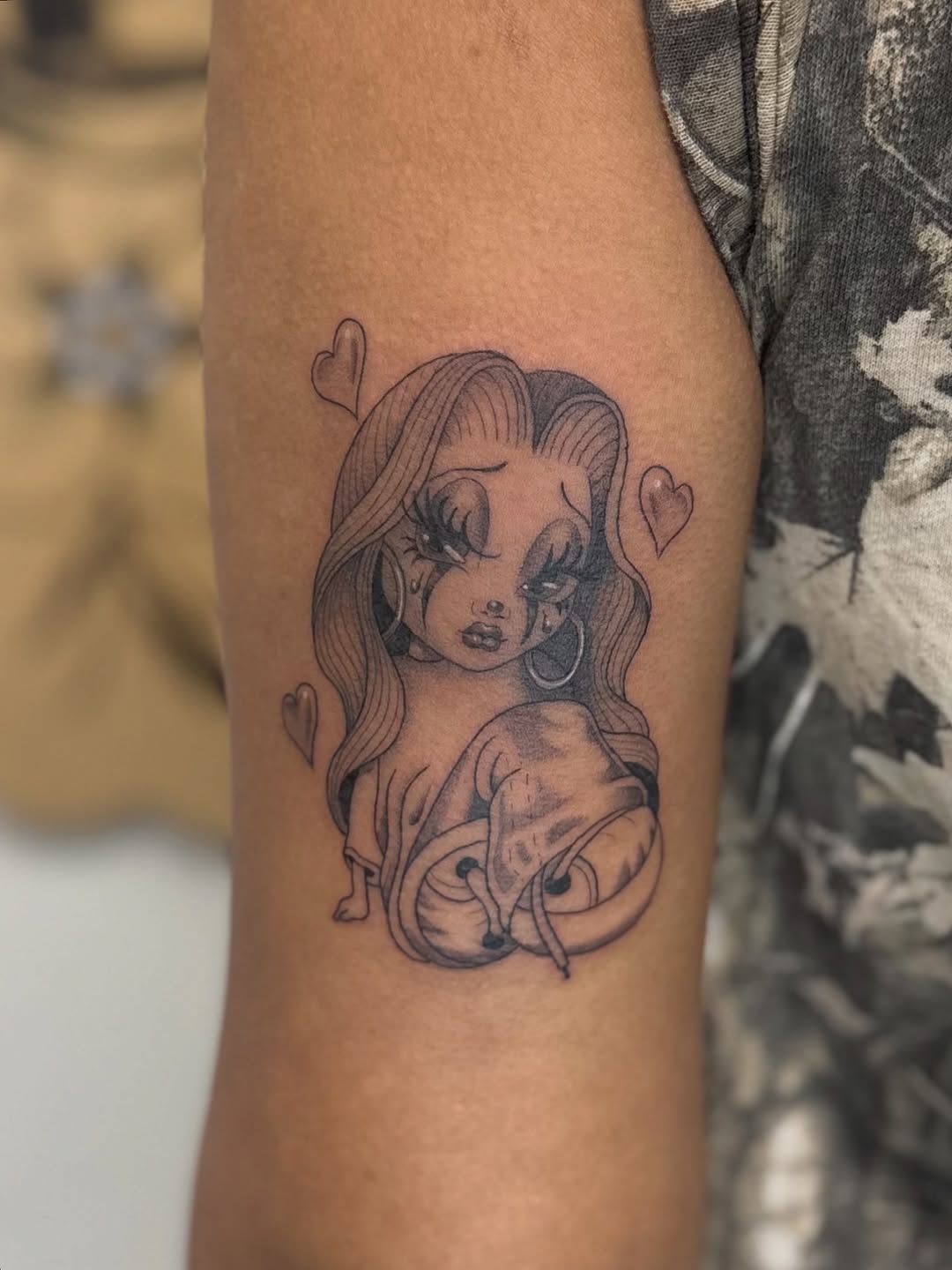 Tattoo by @lilianayaneth — chicano, black_and_grey