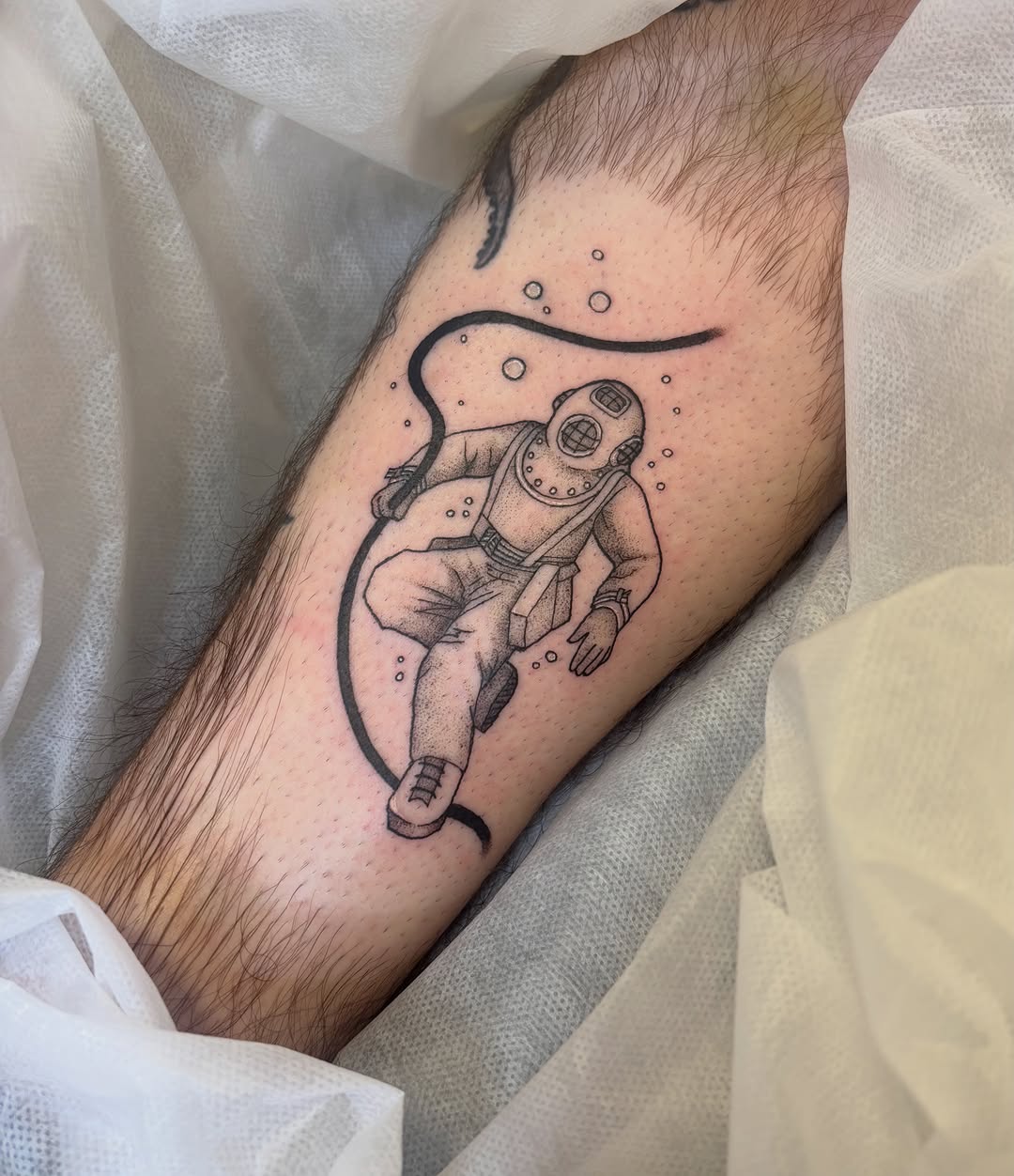 Tattoo by @sterlingstattoos — black_and_grey, dotwork