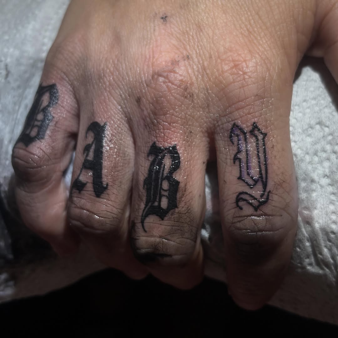 Lettering lettering script tattoo on the hand by 𝕶𝕬𝕿