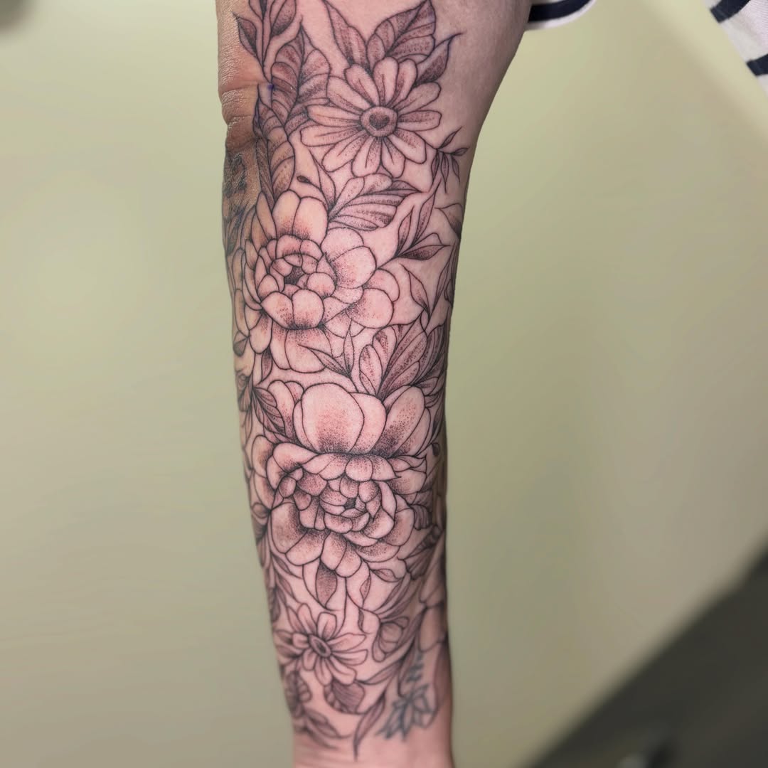 Tattoo by @athenaartistrytattoostudio — dotwork, black_and_grey