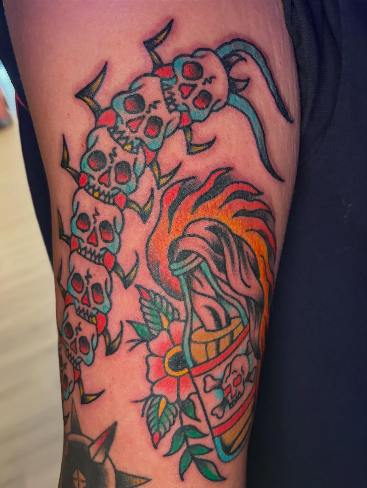 Tattoo by @mikescarpatitattoo — american_traditional, neo_traditional