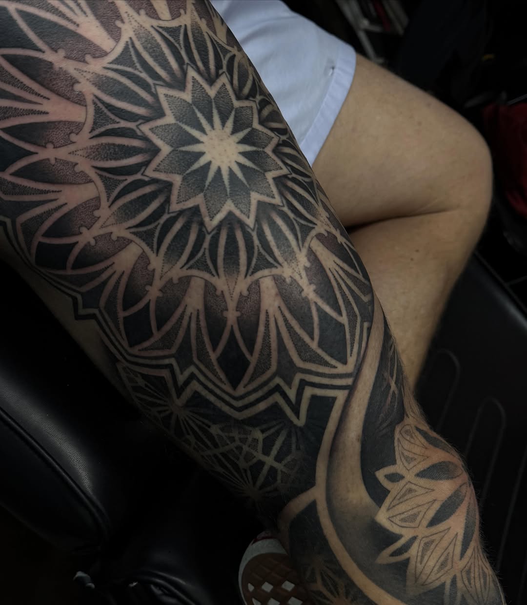 Tattoo by @rxr.dreadzilla — geometric, dotwork