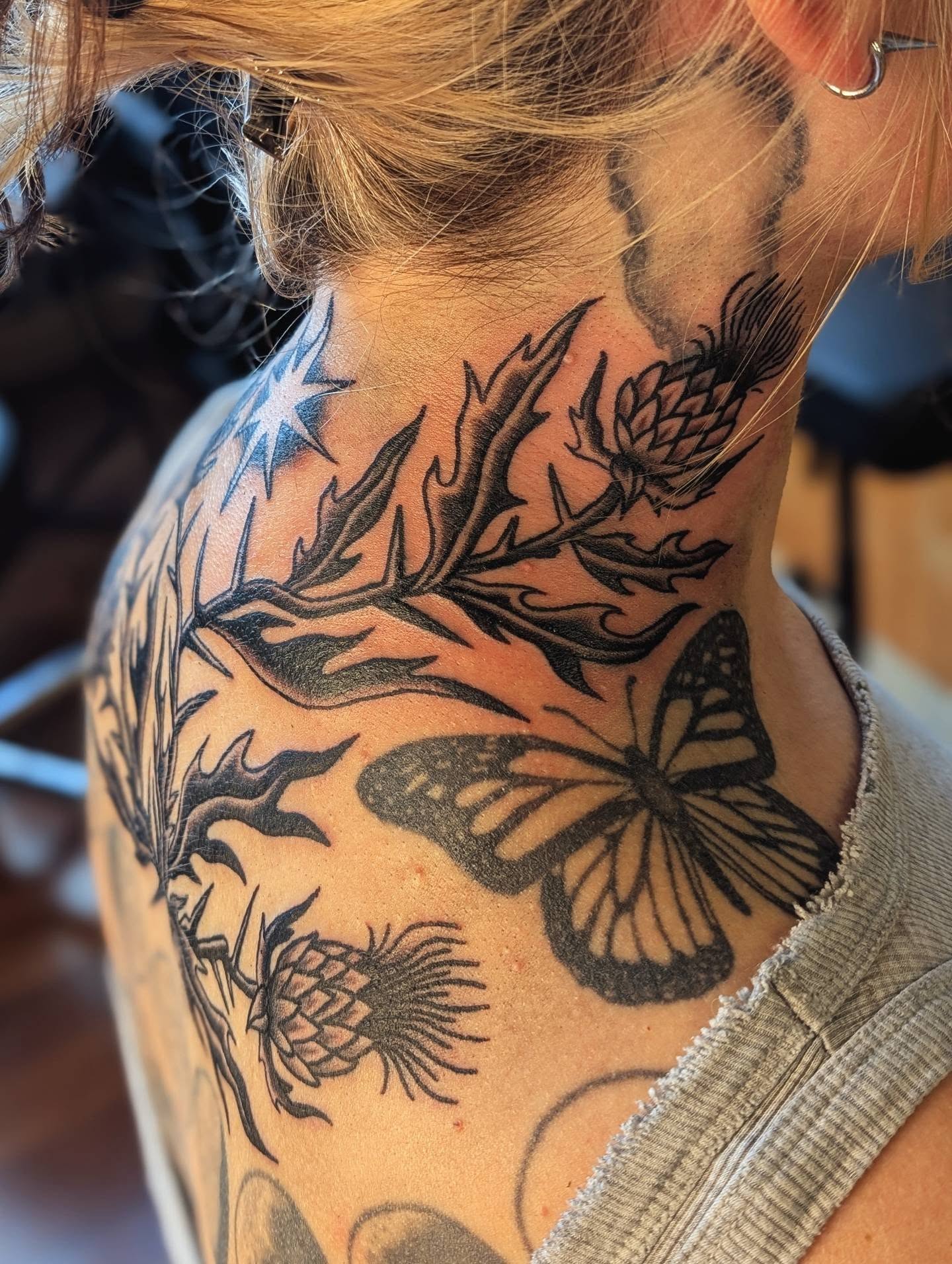 Tattoo by @sinisterspud — black_and_grey