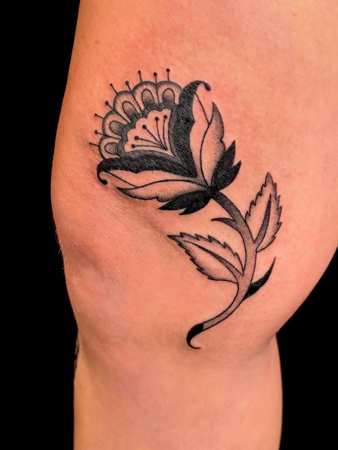 Tattoo by @aliendavetattoos — black_and_grey, ornamental