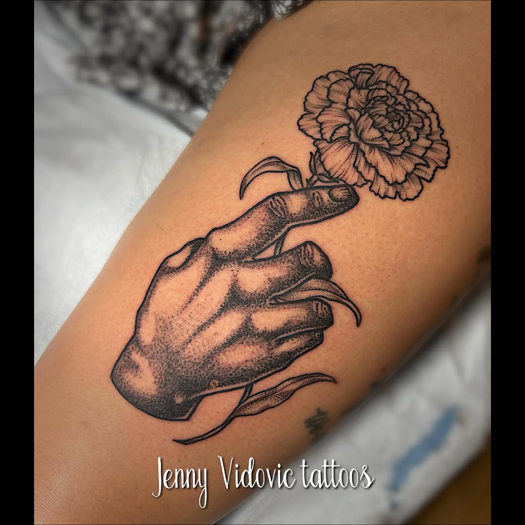 Tattoo by @turkeybasturz — black_and_grey, dotwork